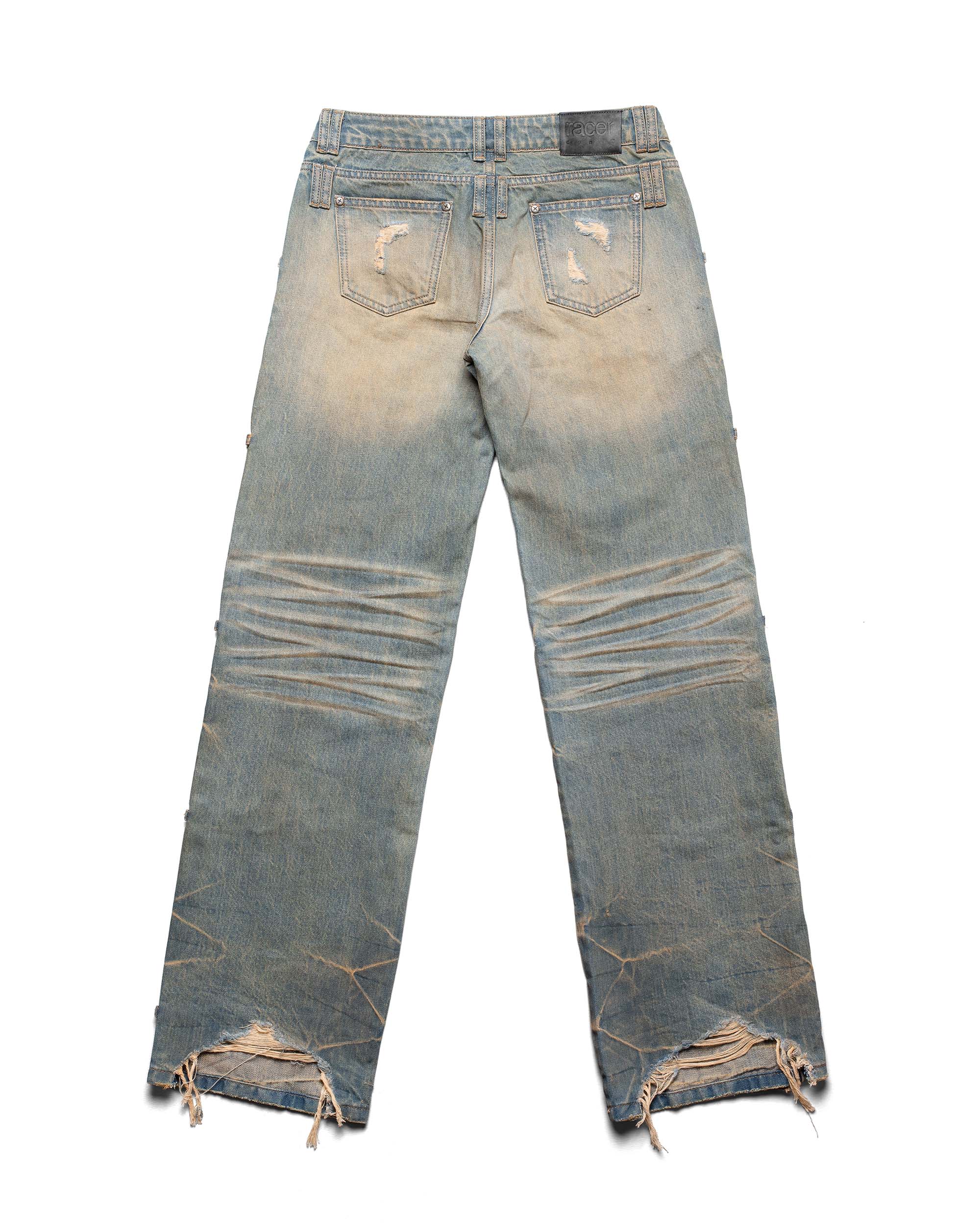 Light blue transformer track denim