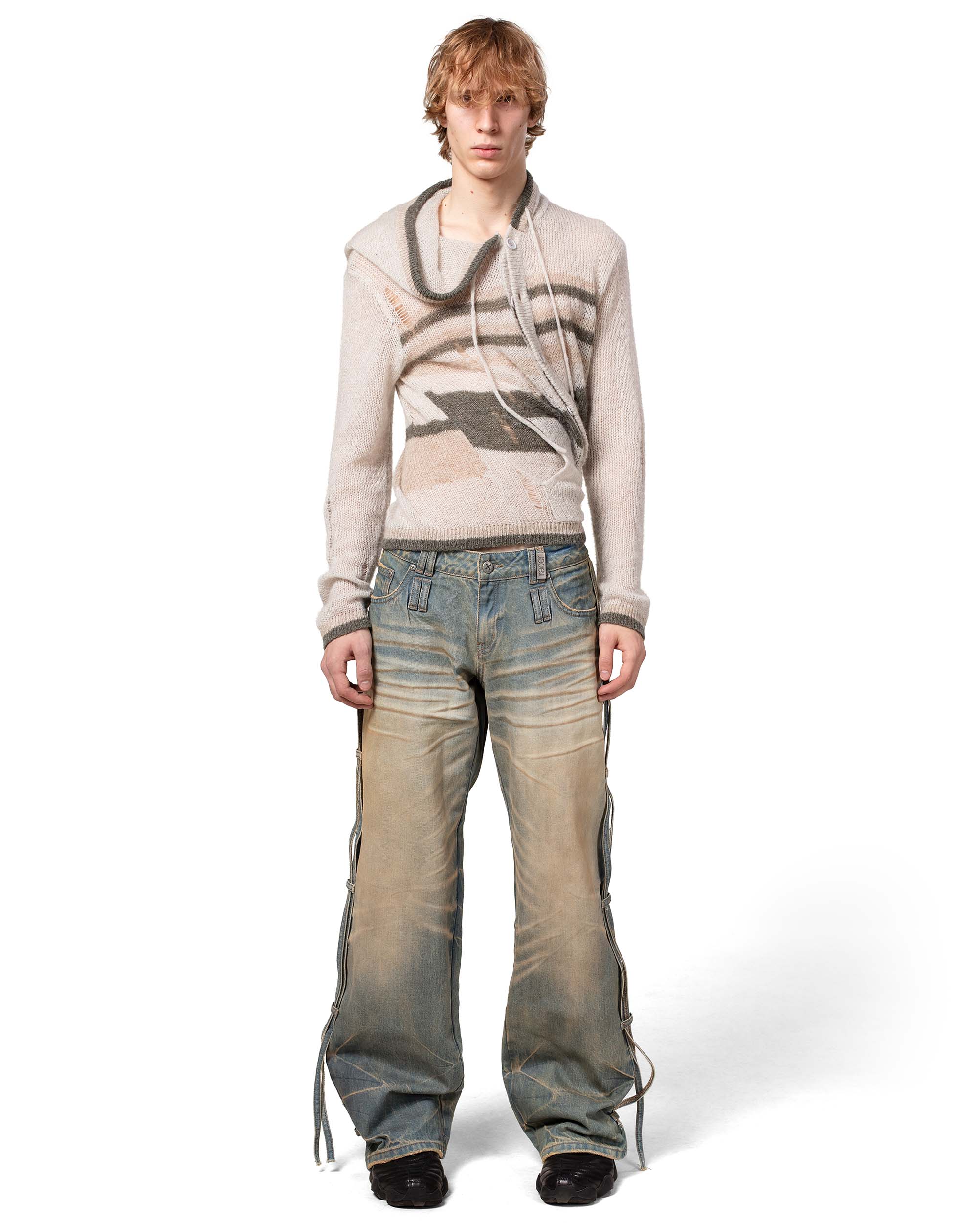 Light blue transformer track denim