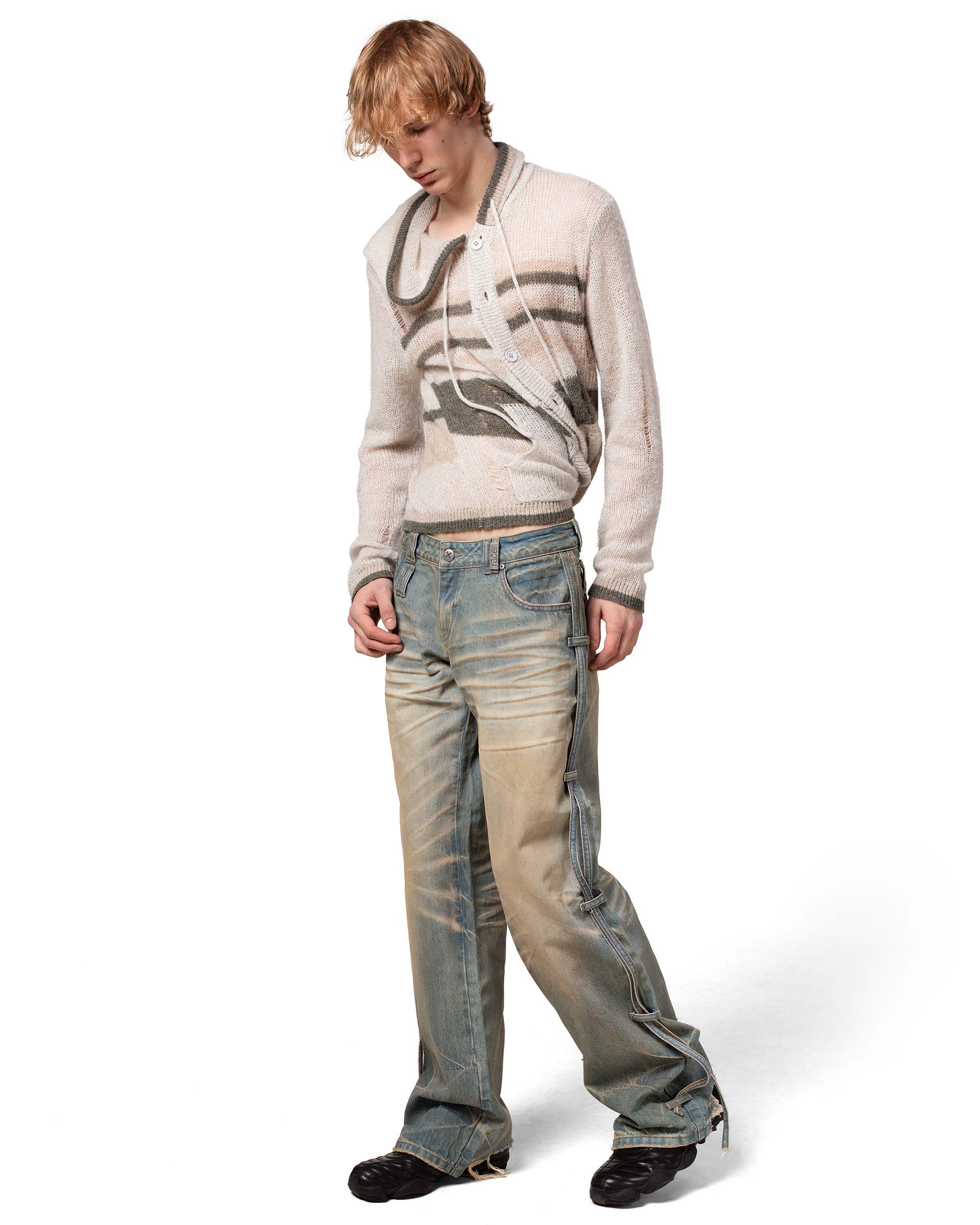 Light blue transformer track denim