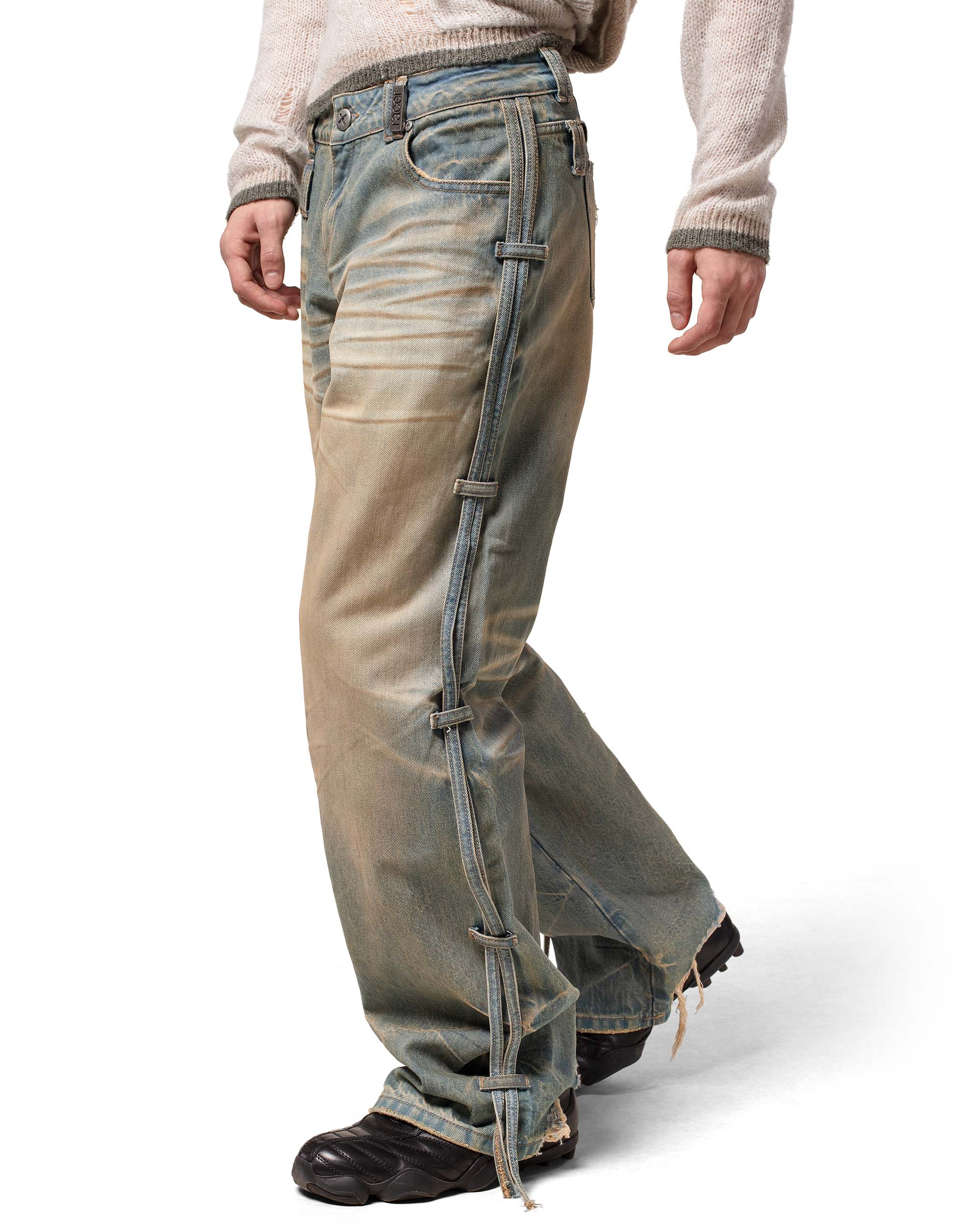 Light blue transformer track denim