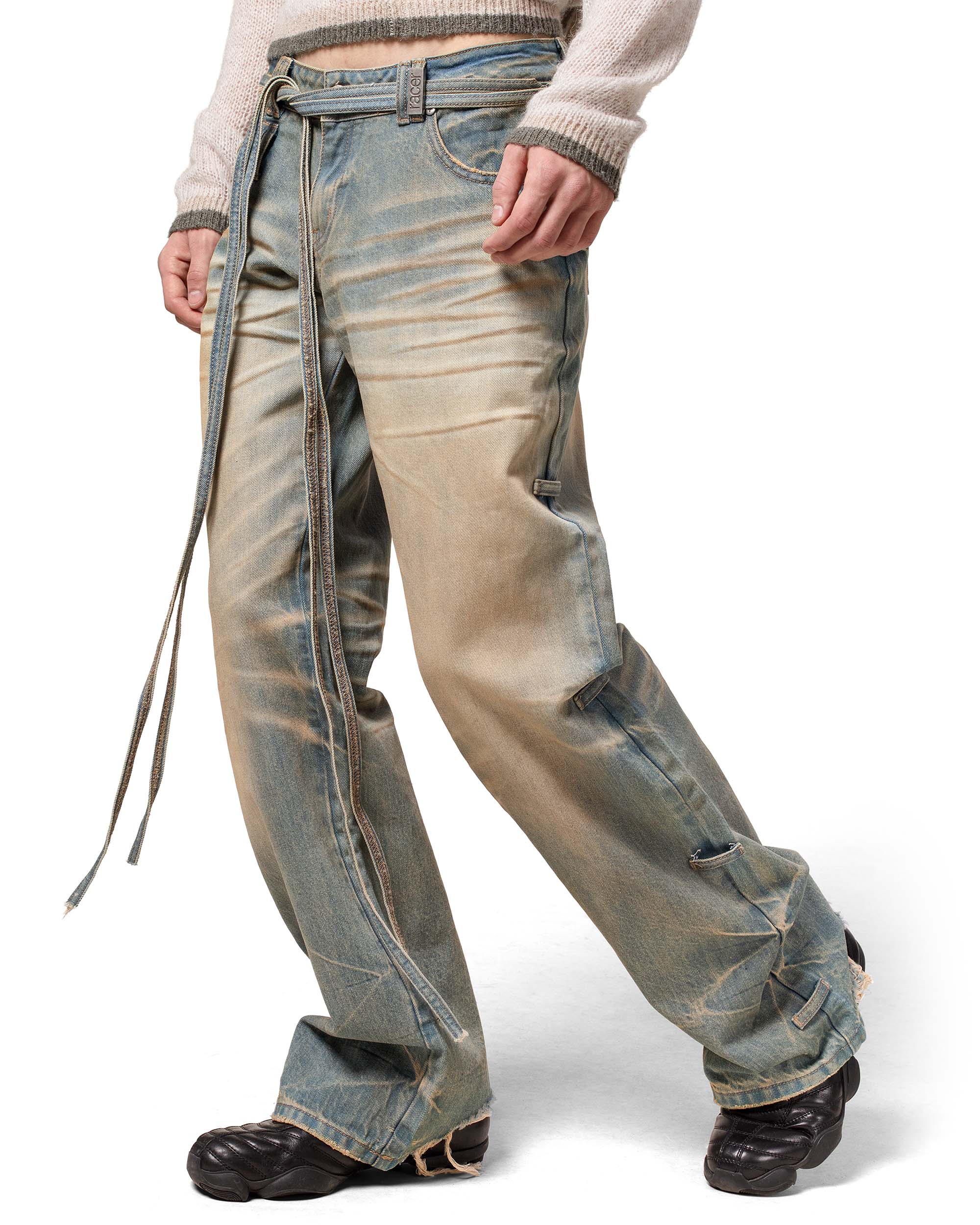 Light blue transformer track denim