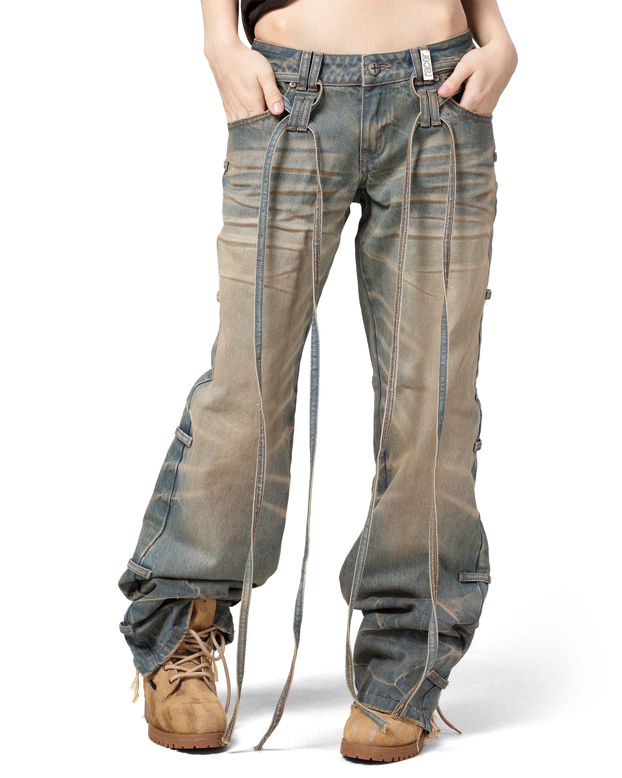 Light blue transformer track denim