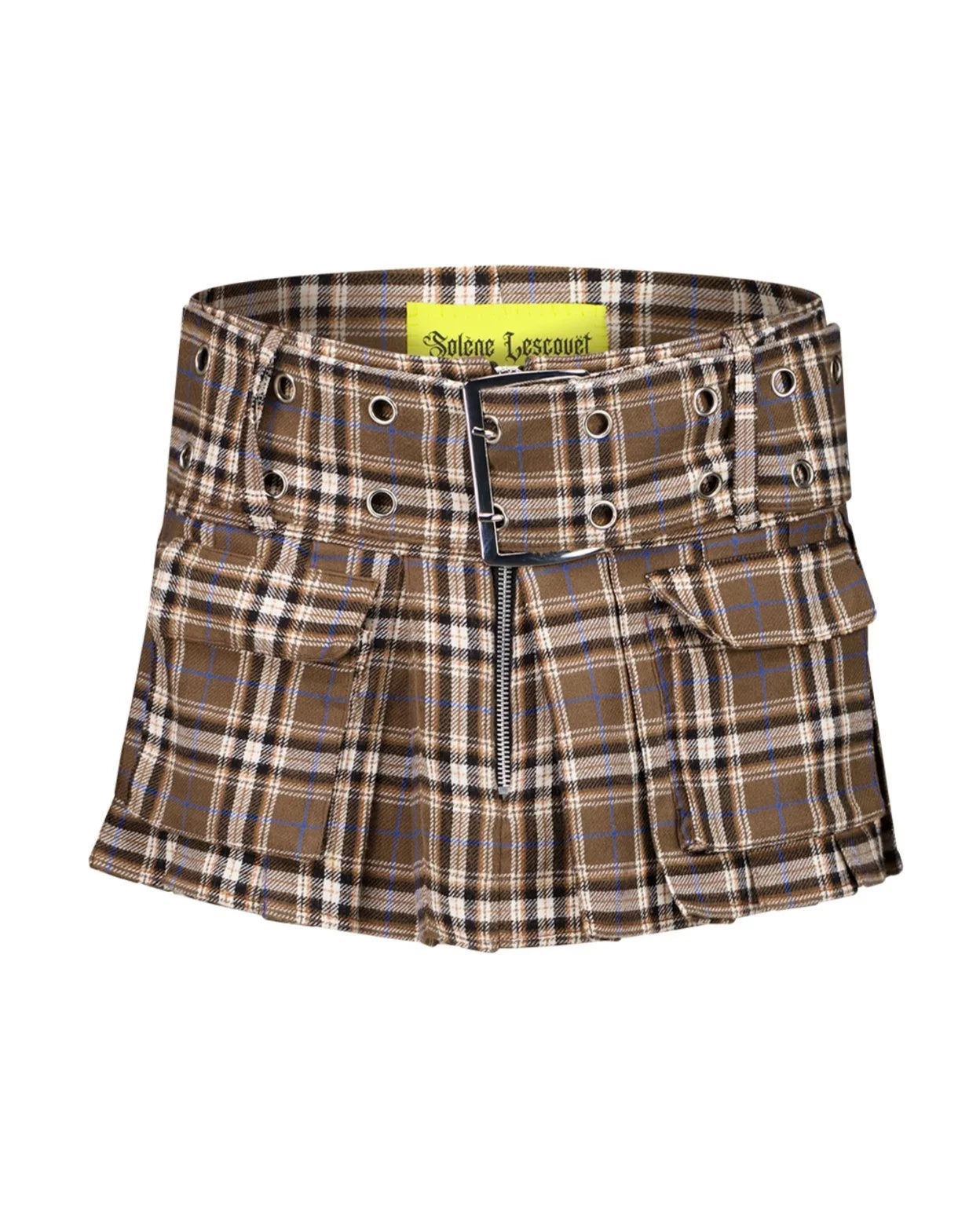 Jupe tartan marron