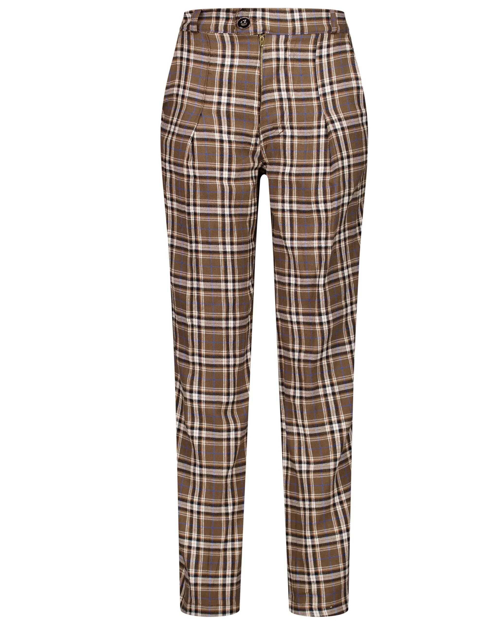 Pantalon tartan marron