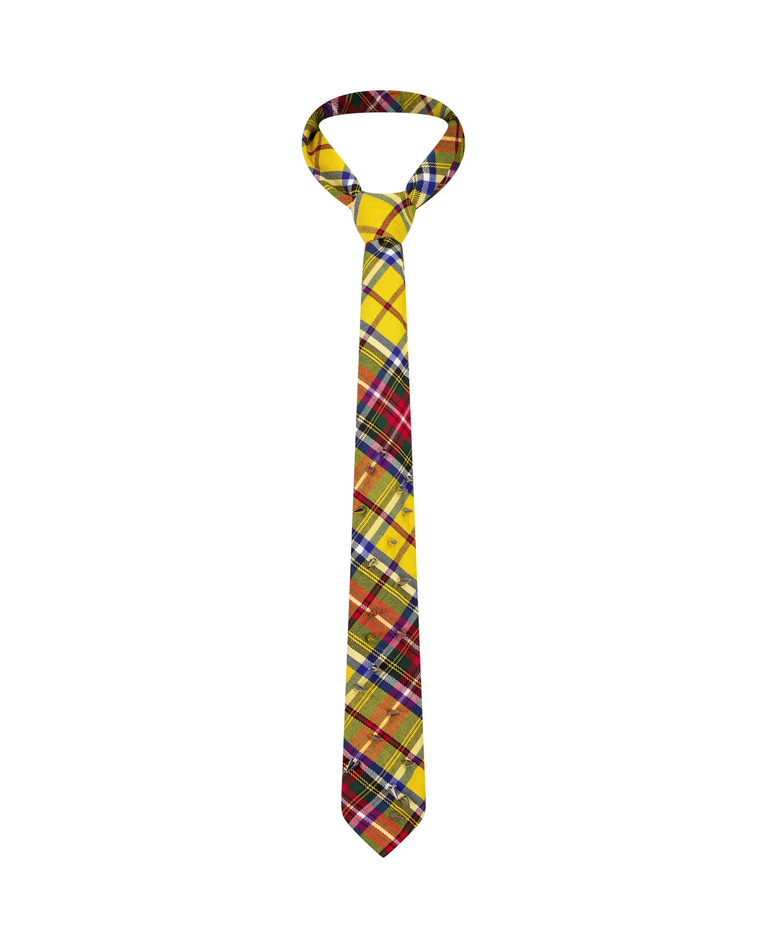 Cravate tartan jaune