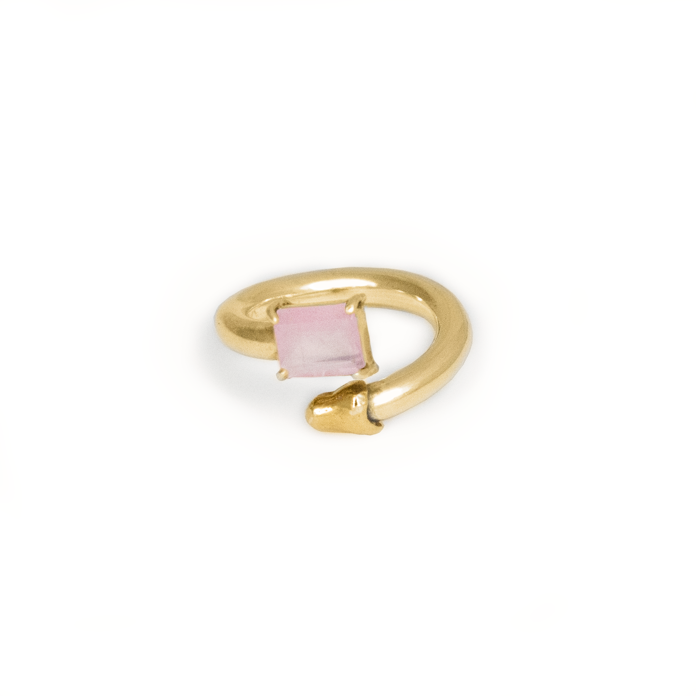 Melted & pink quartz ring