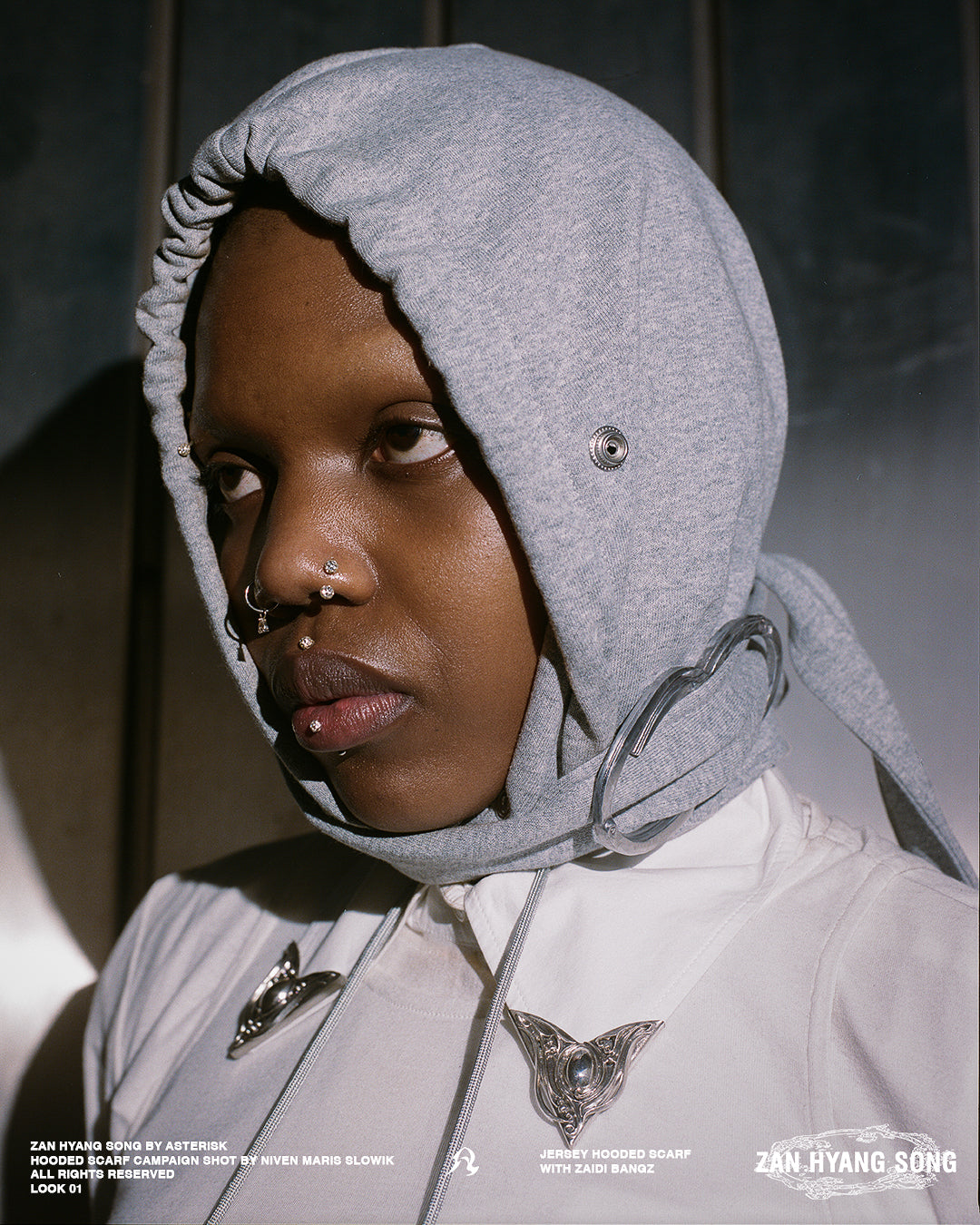 Jersey hooded scarf