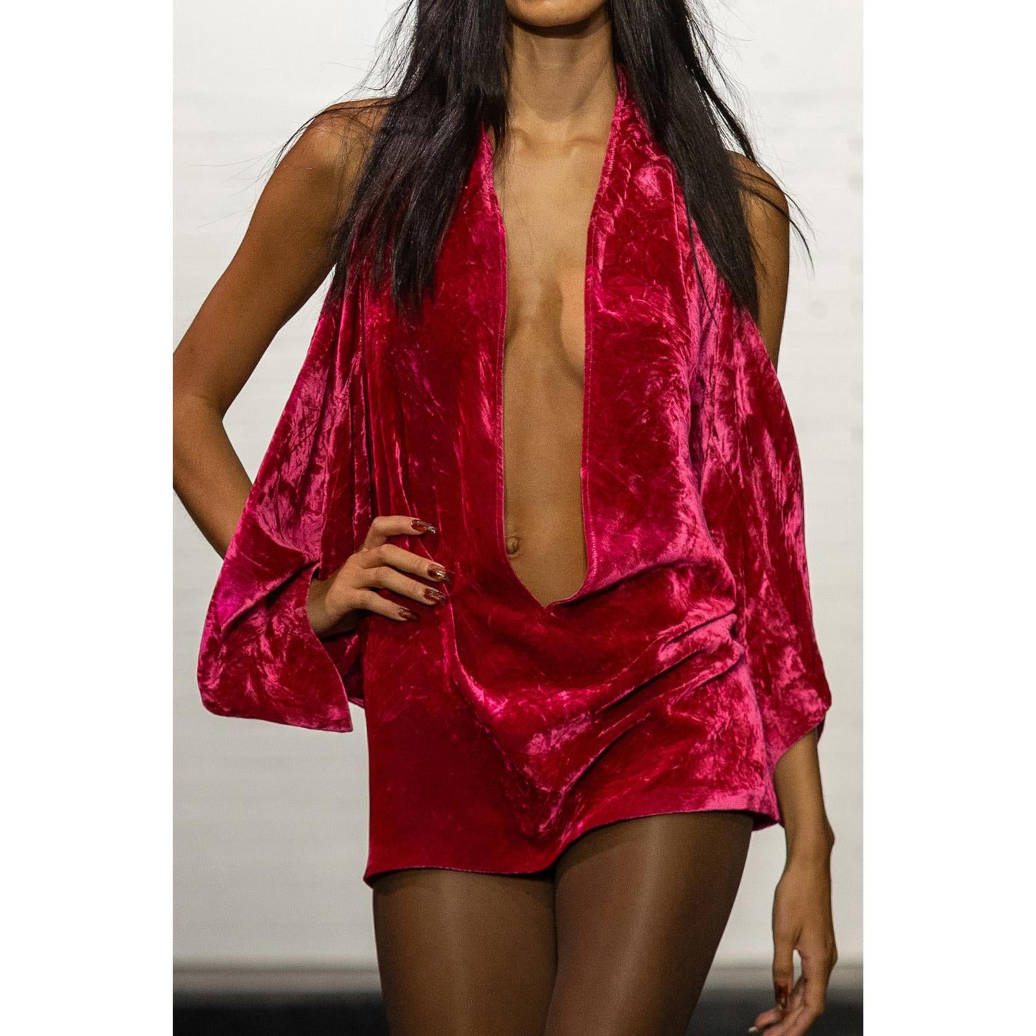 Deep cut cowl dress