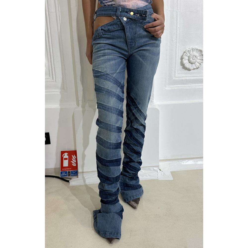 Stripe Bias Cut Bell 
Bottom