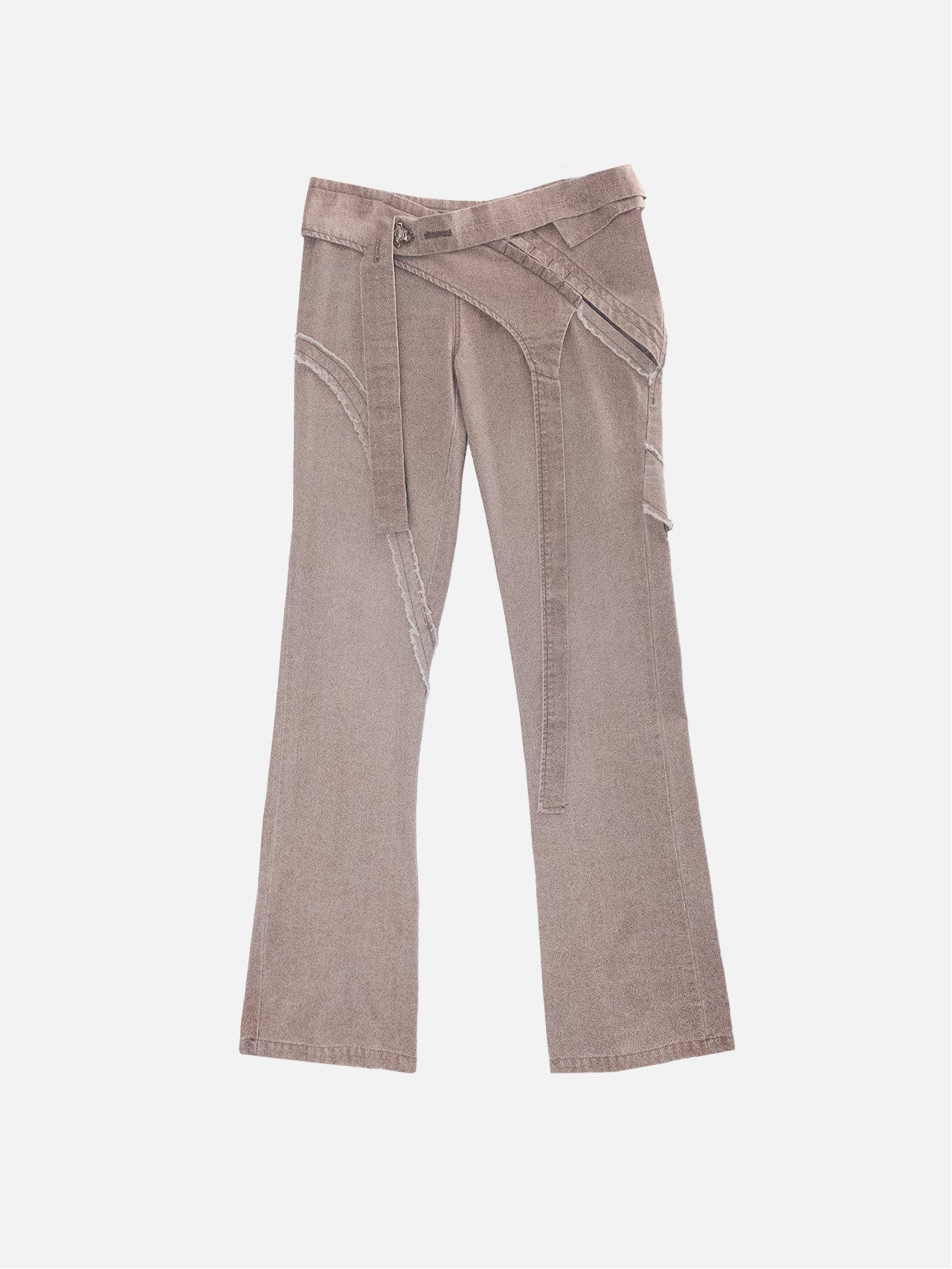 Oblique slit pants