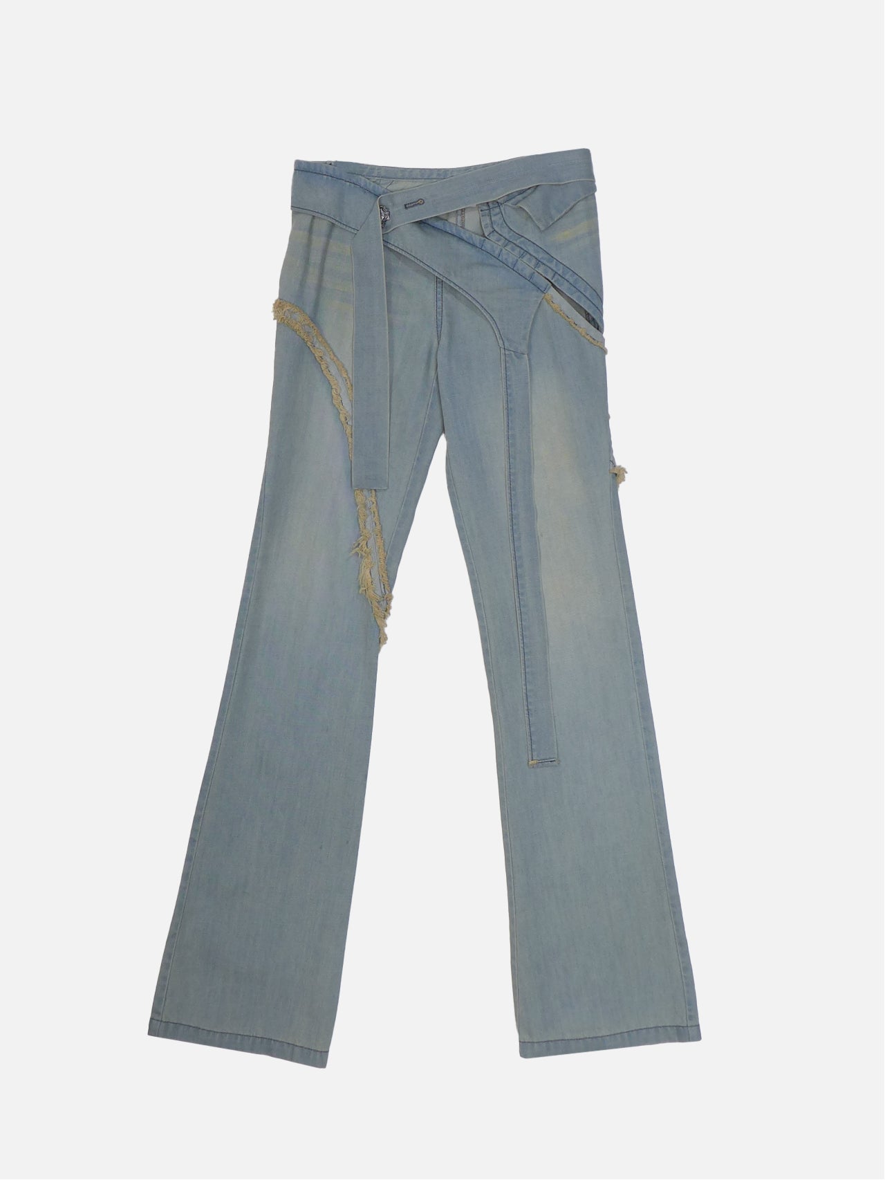 Oblique slit pants