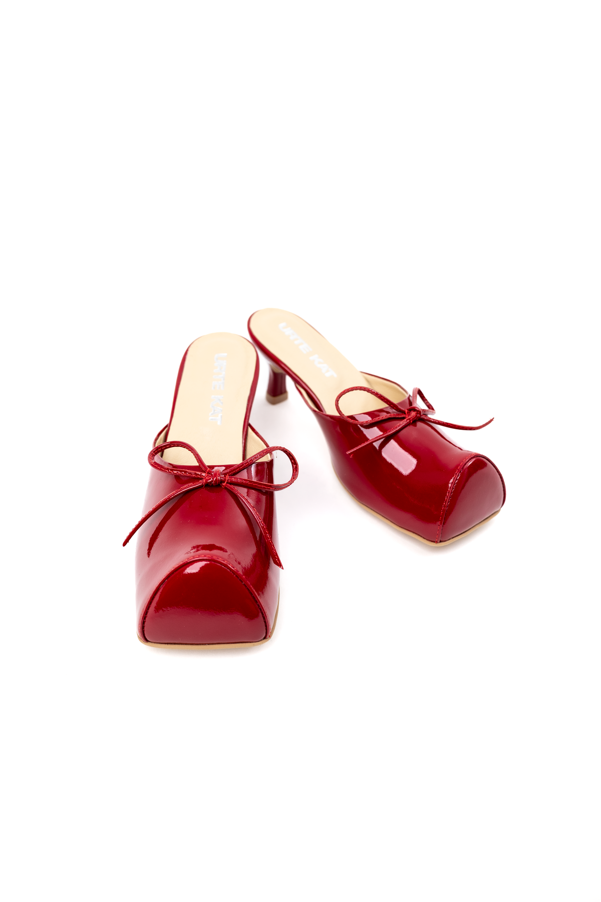 Hofa leather mules red