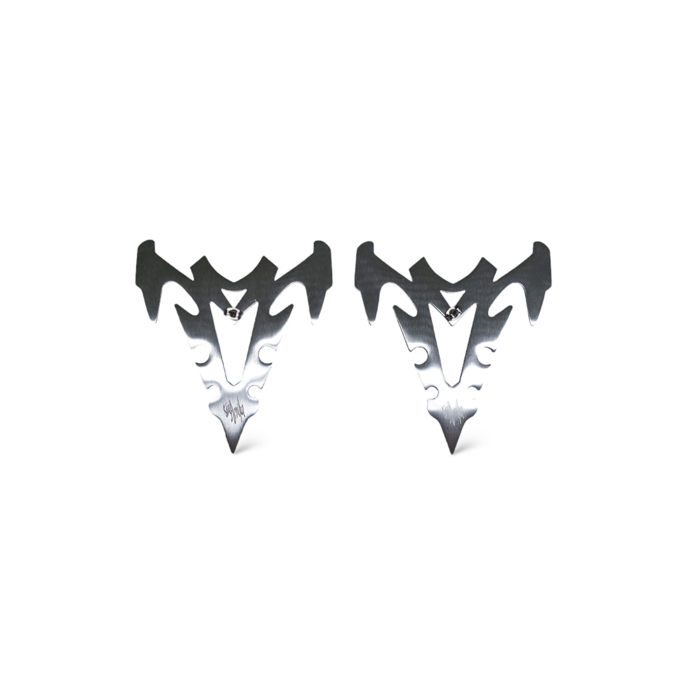 Chrome cone earring