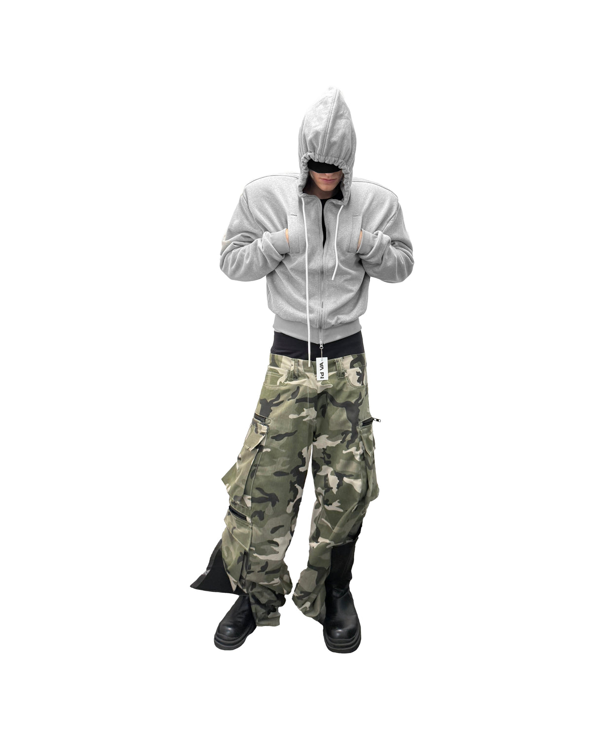 Double faced zip hoodie