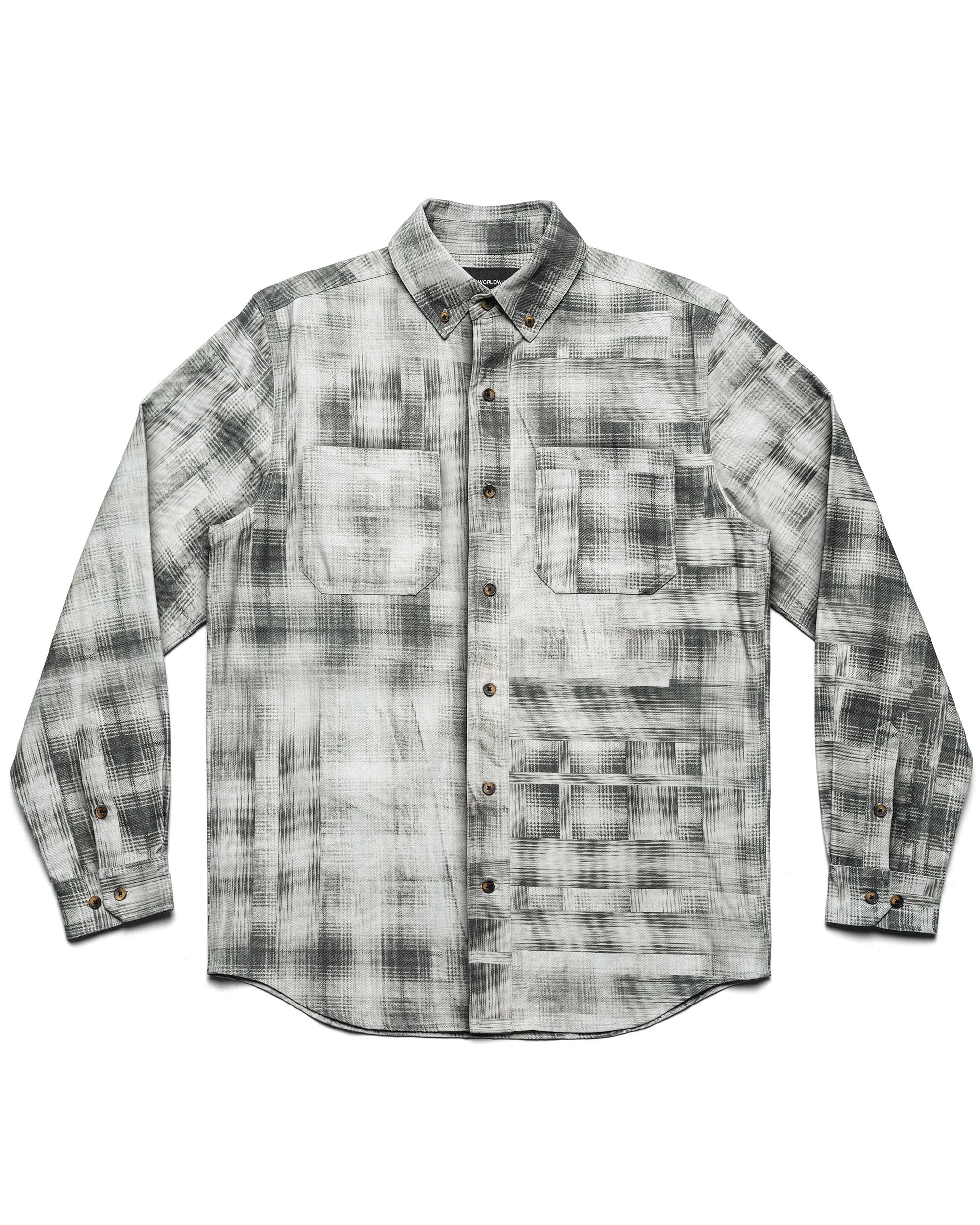 Plaid twill work shirt
