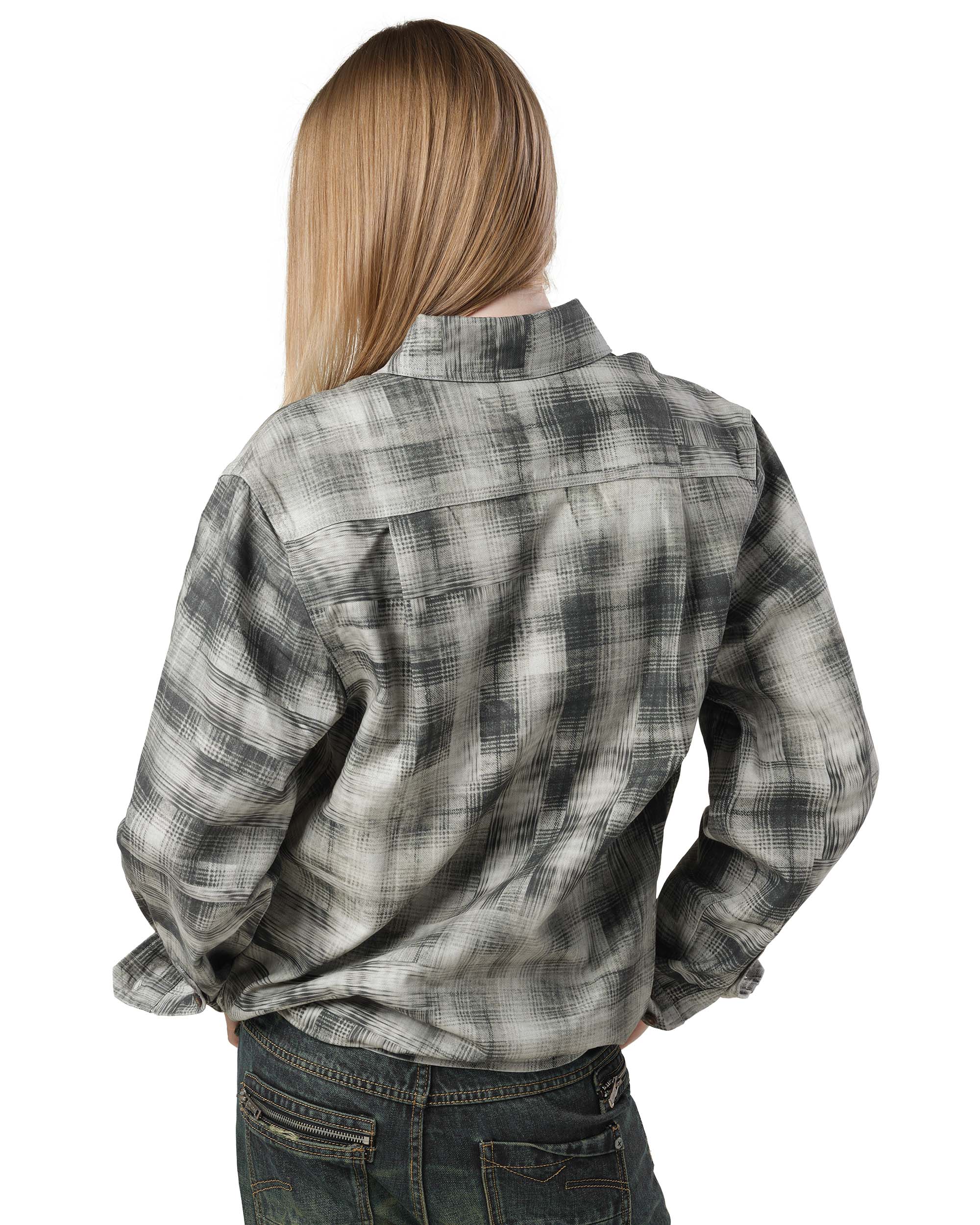 Plaid twill work shirt
