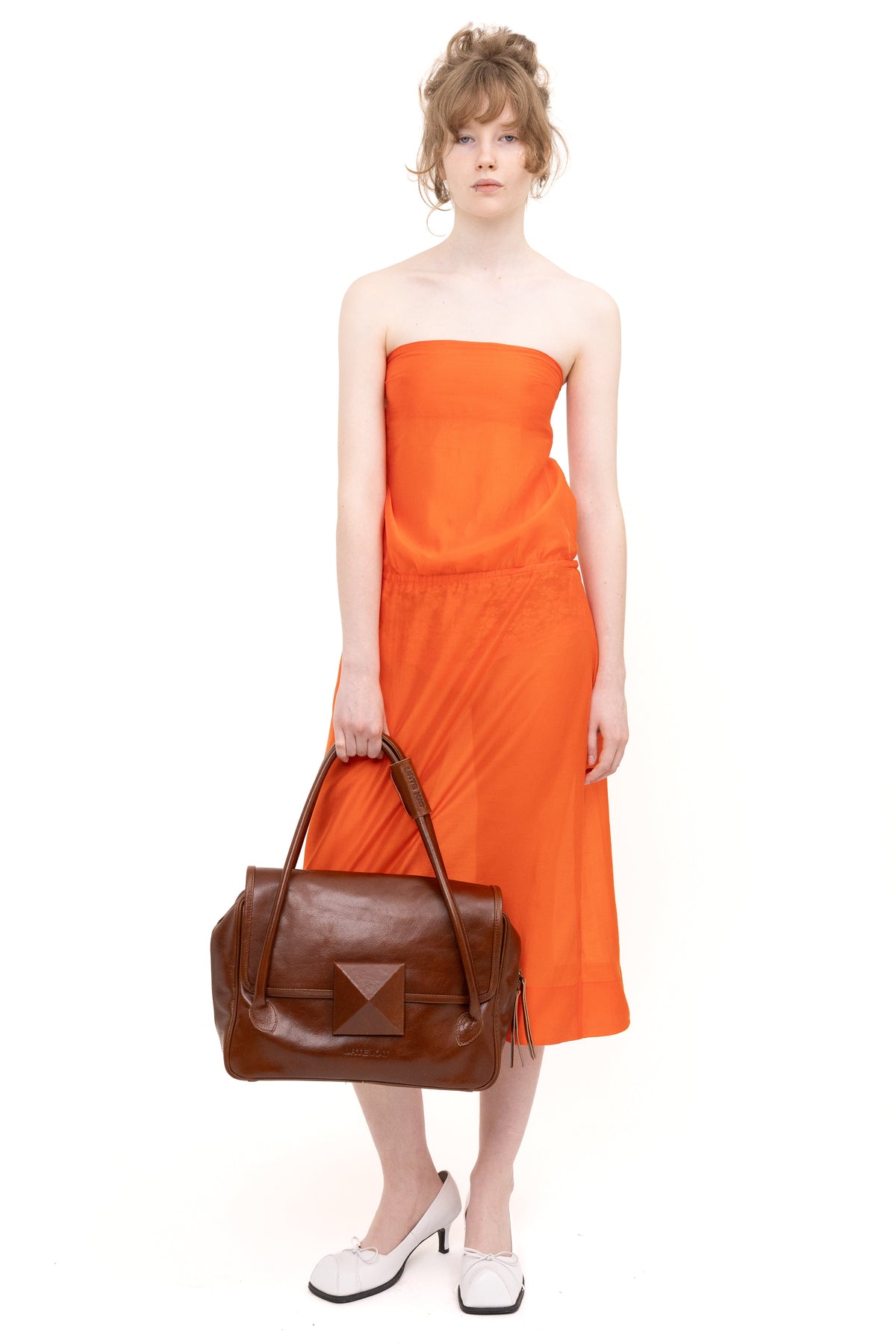Backless tube dress orange