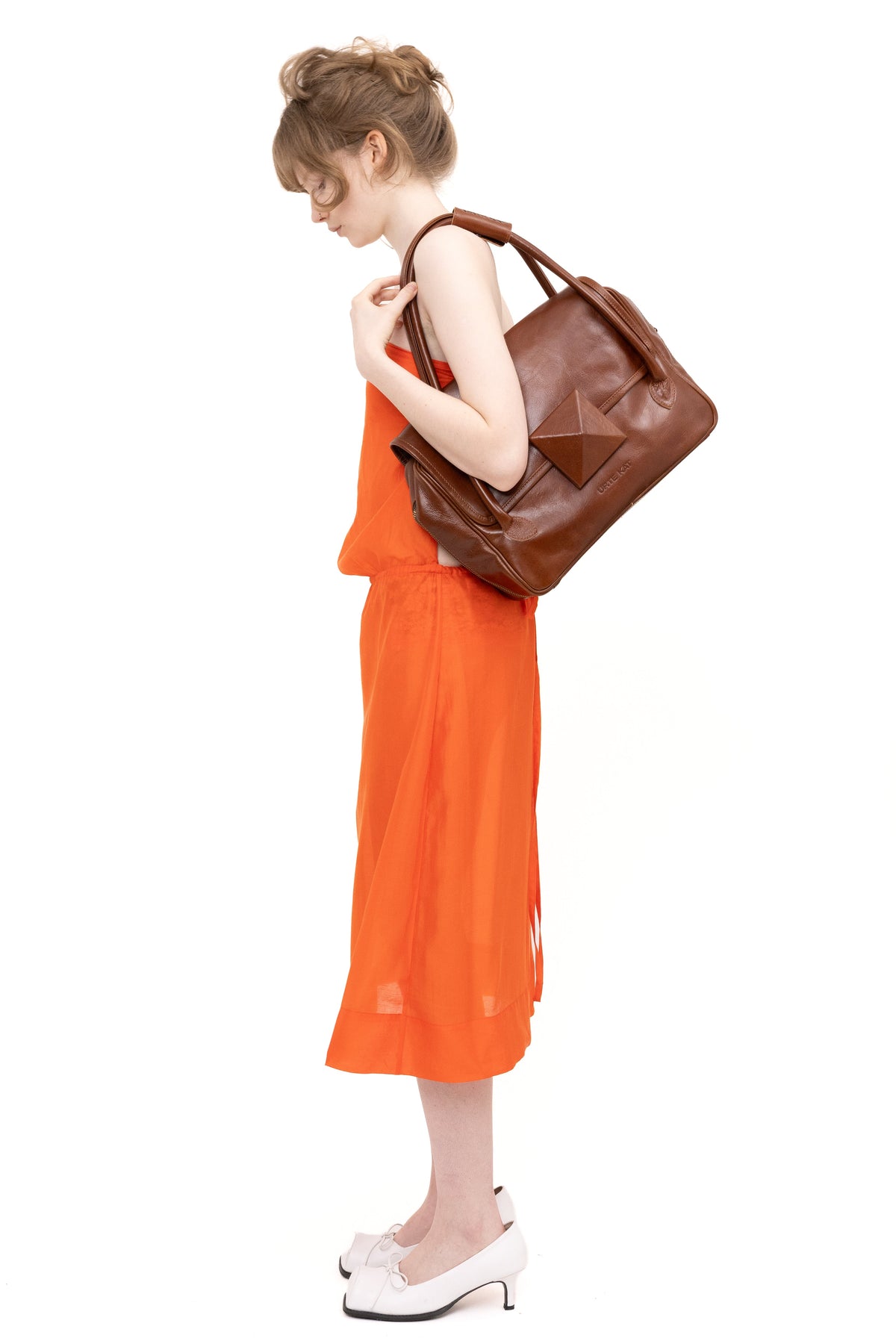 Backless tube dress orange