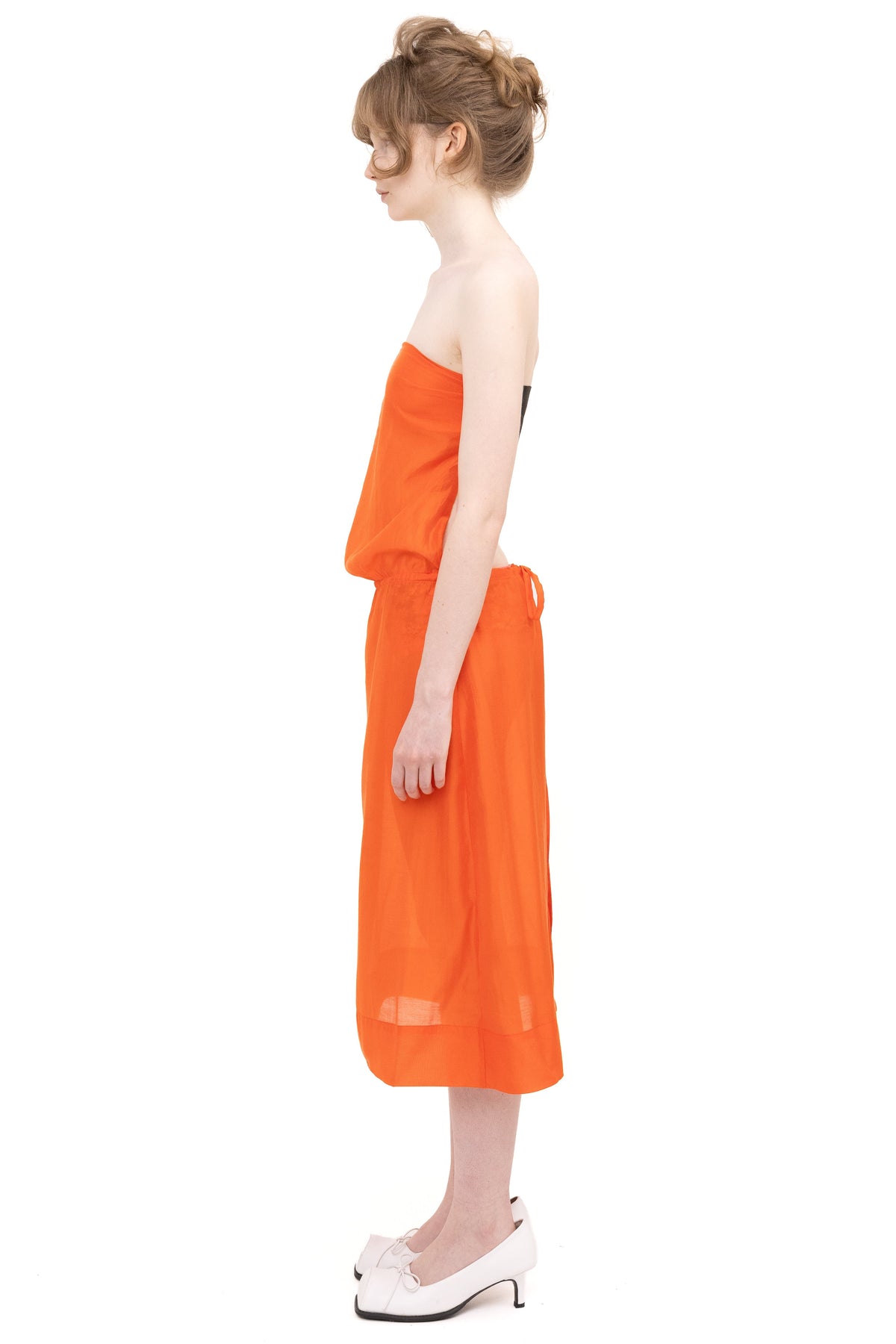 Backless tube dress orange