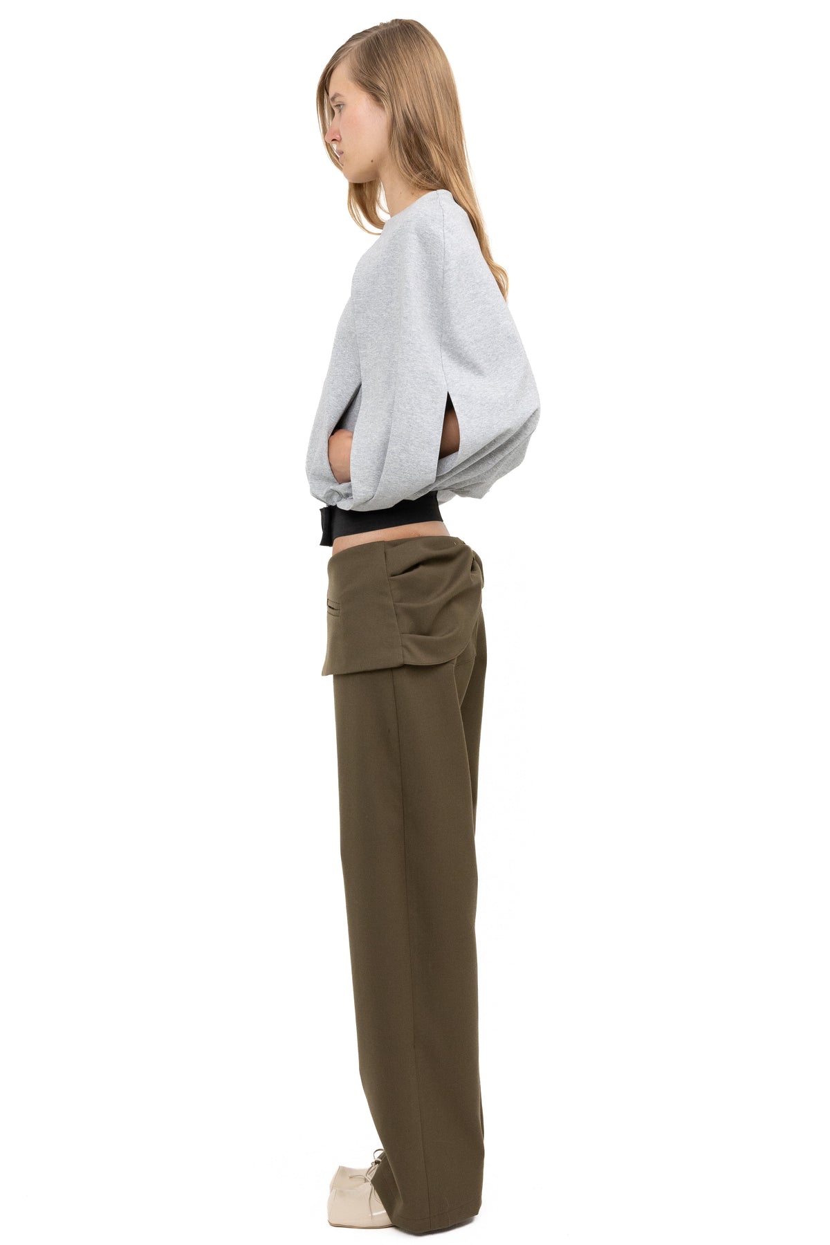 Bow trouser chaki
