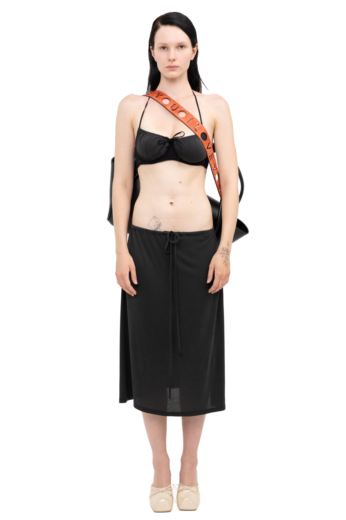 'i love you' crossbody bag strap orange