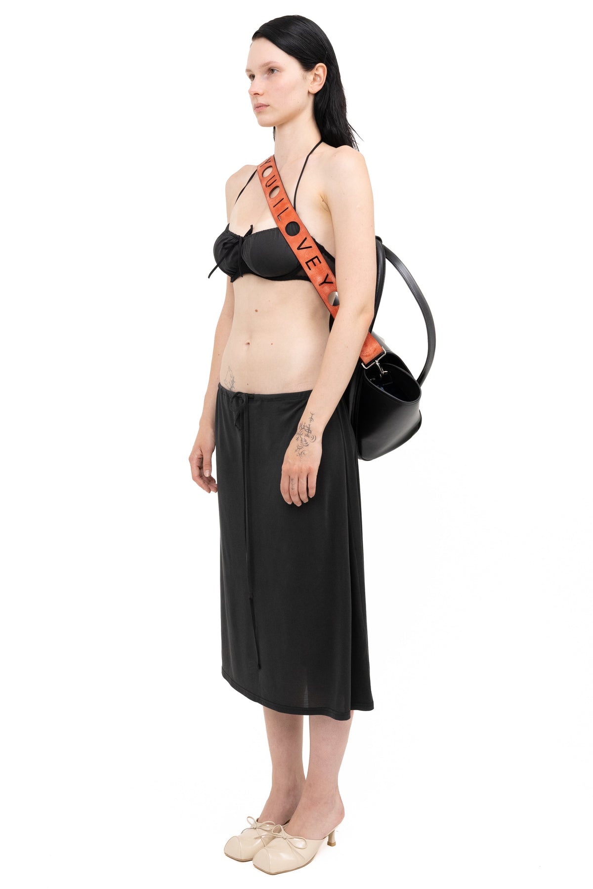 'i love you' crossbody bag strap orange