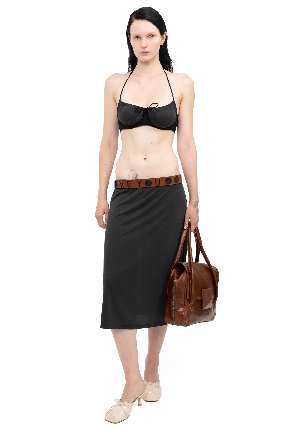 'i love you' belt brown
