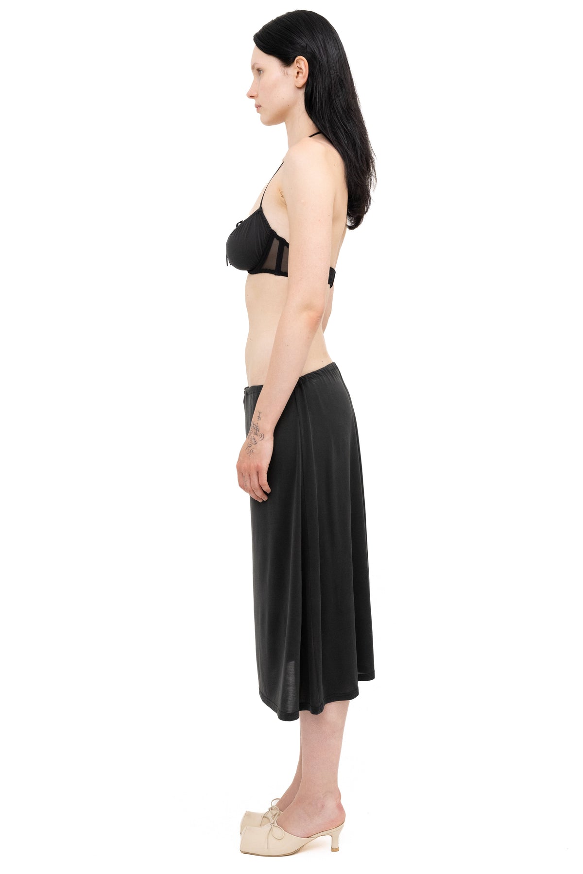 Gathered midi skirt