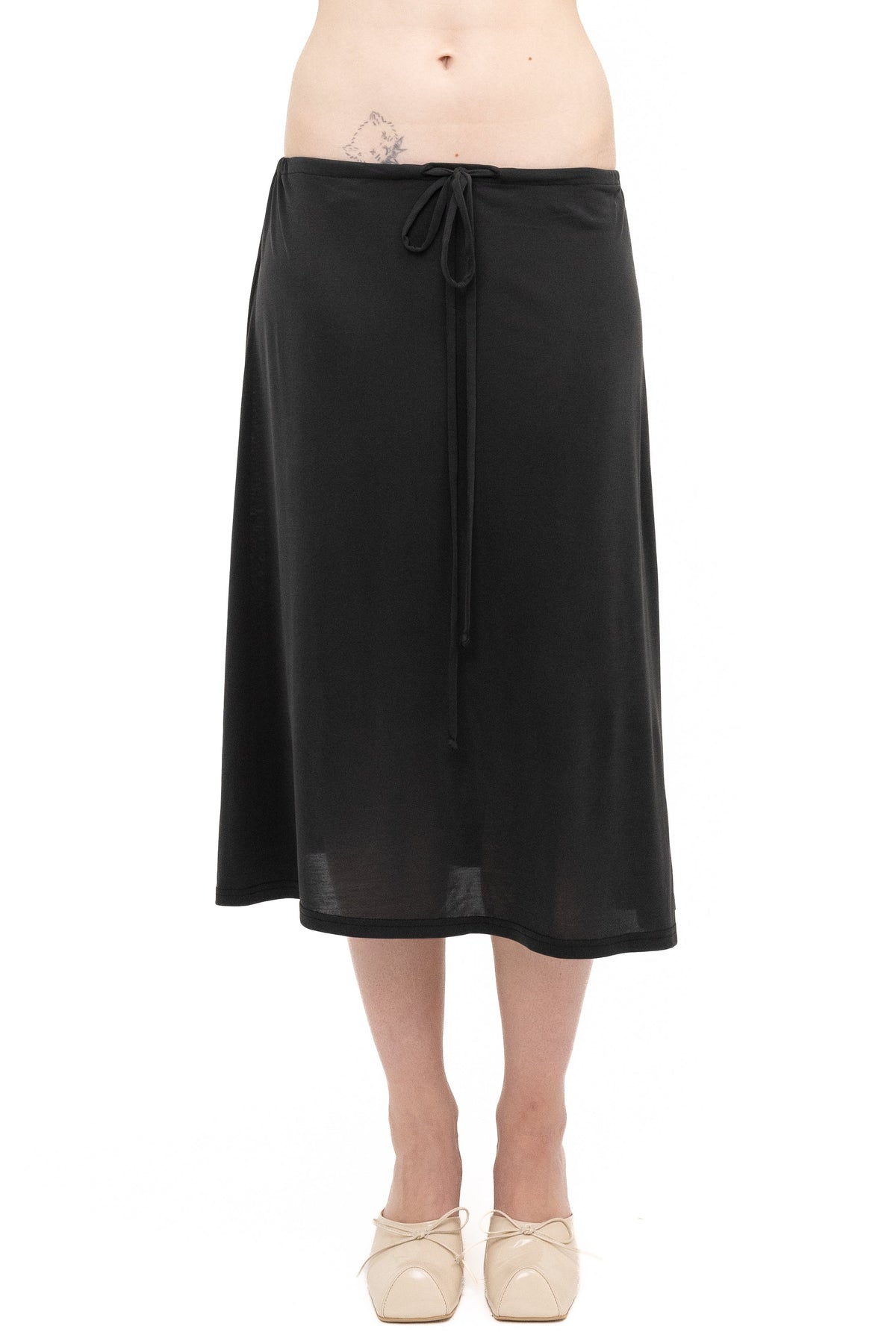 Gathered midi skirt