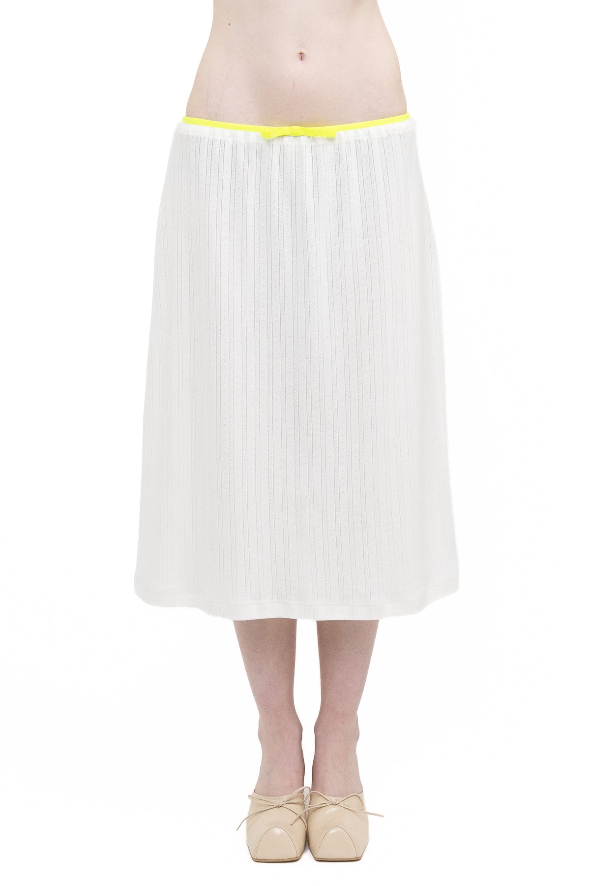 Pointelle bow skirt