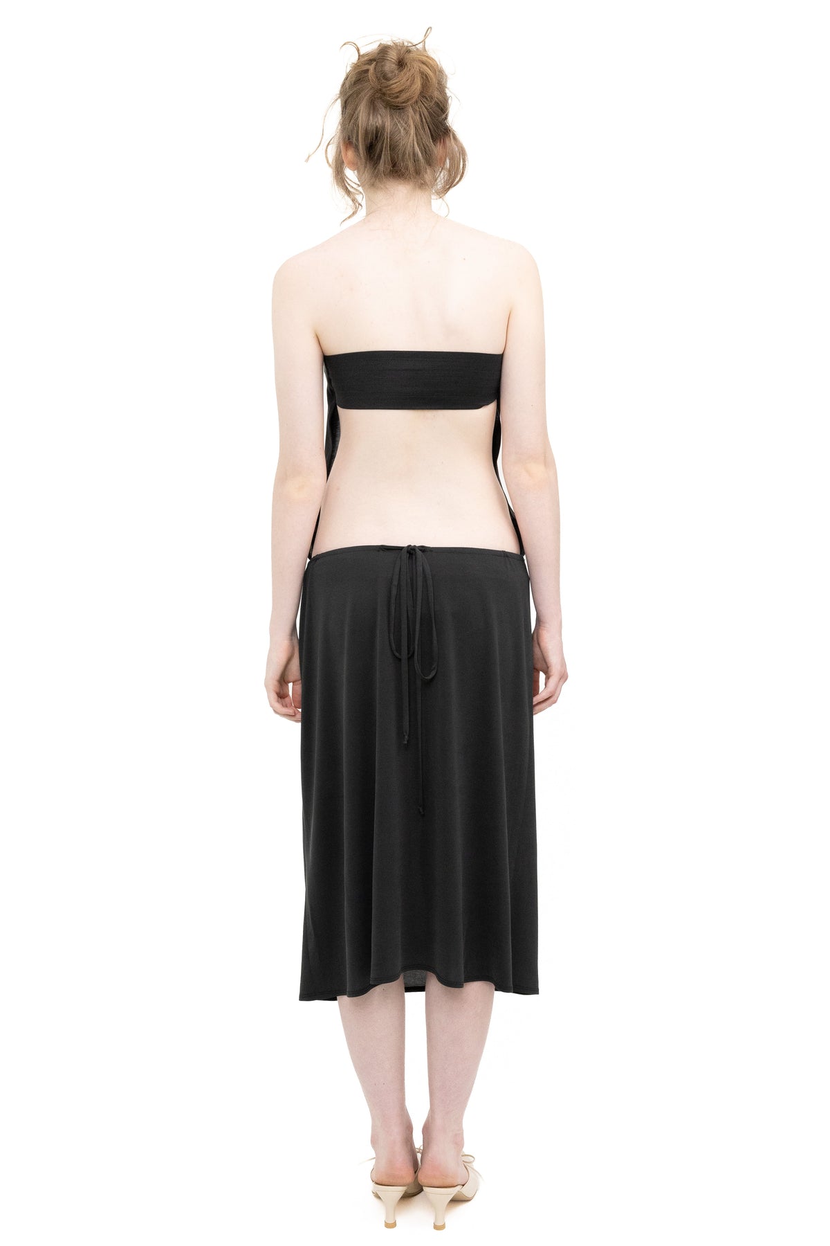 Backless tube dress black