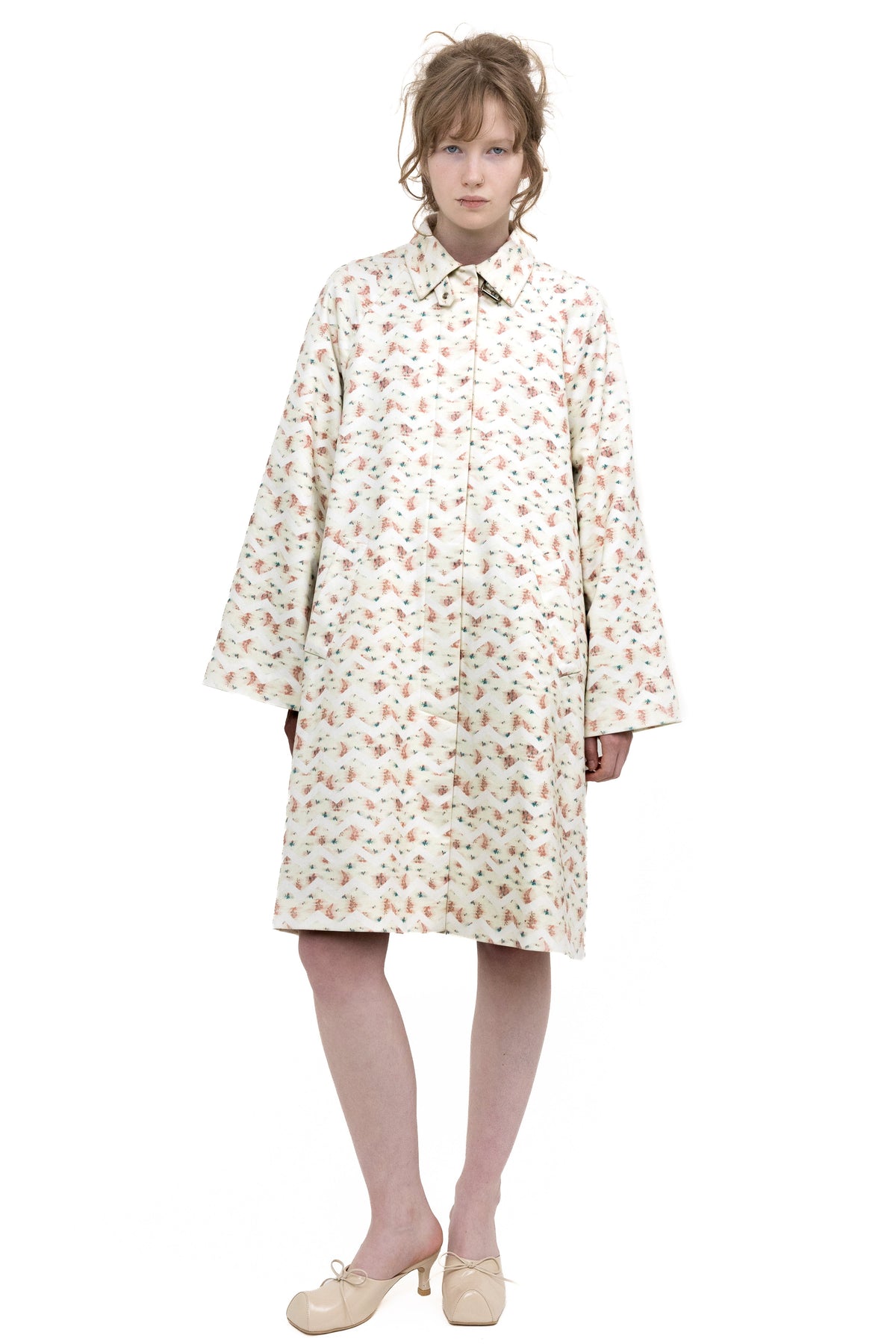 Flower trench coat