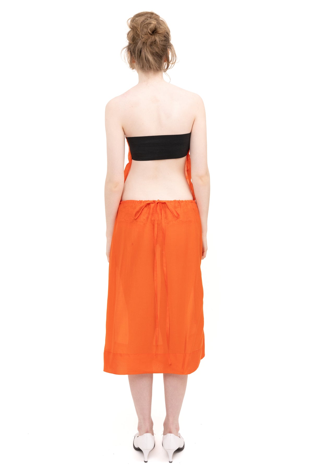 Backless tube dress orange