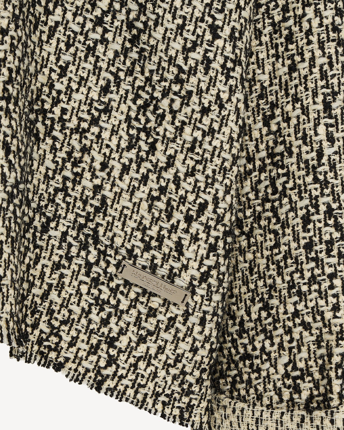 Quarter-zip sweater tweed cream/black