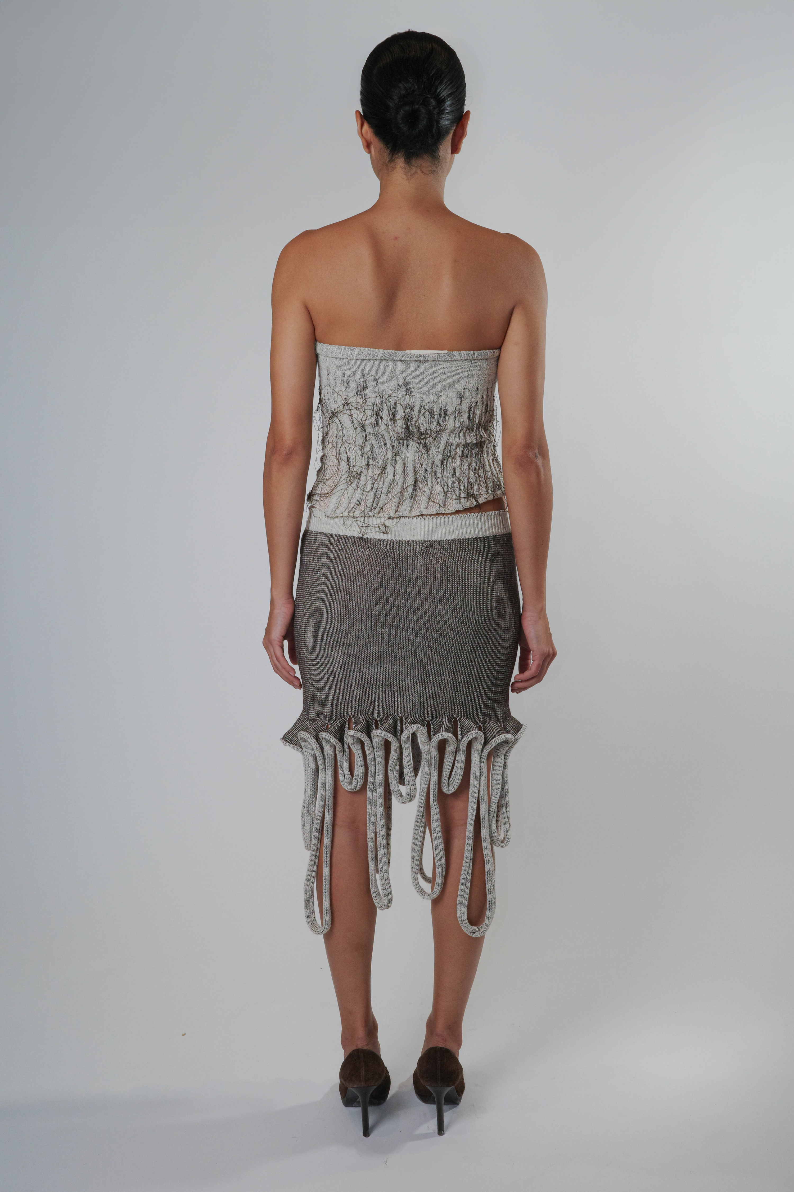 Organic tube top (cream/brown)