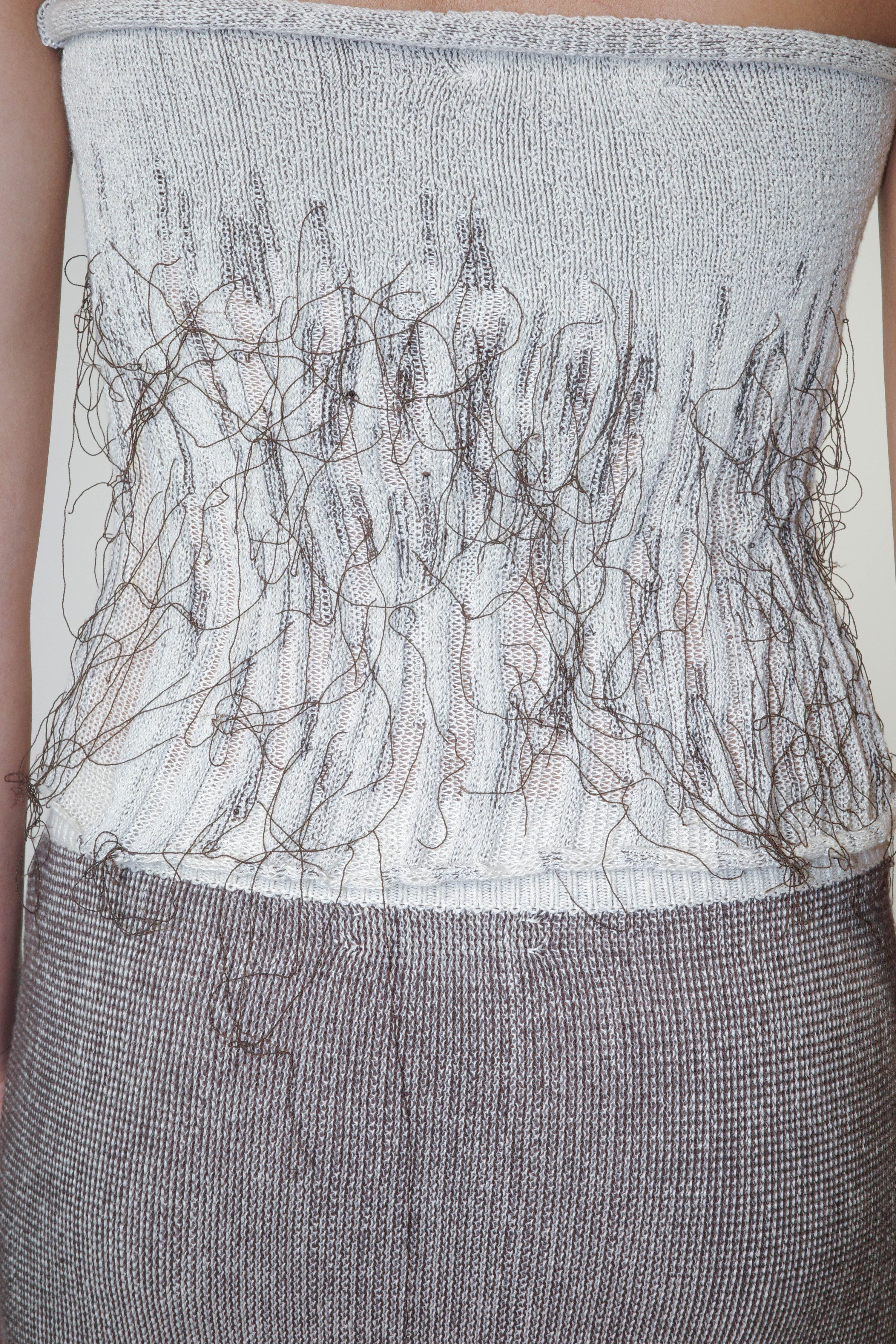 Organic tube top (cream/brown)