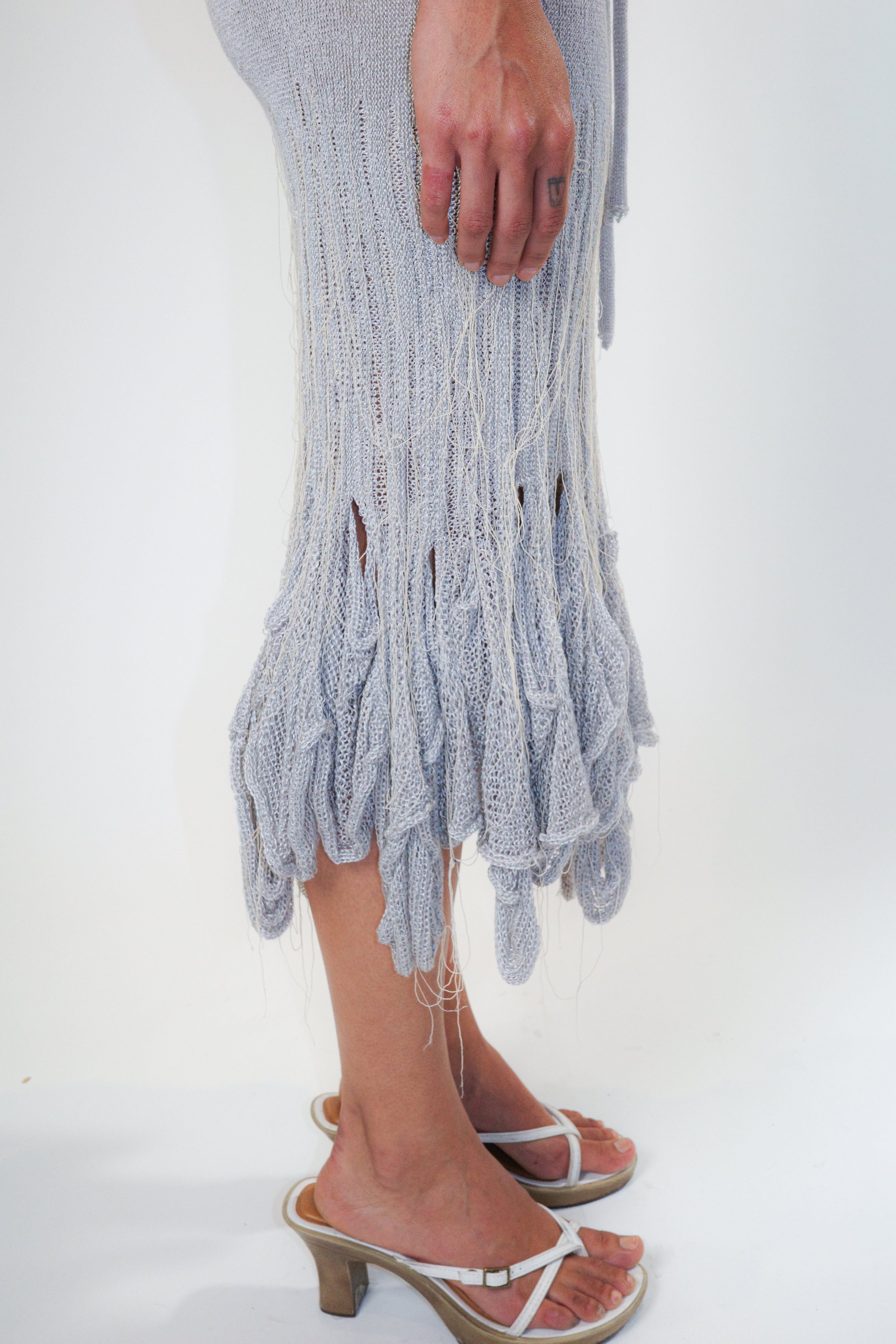 Organic swiggle midi skirt