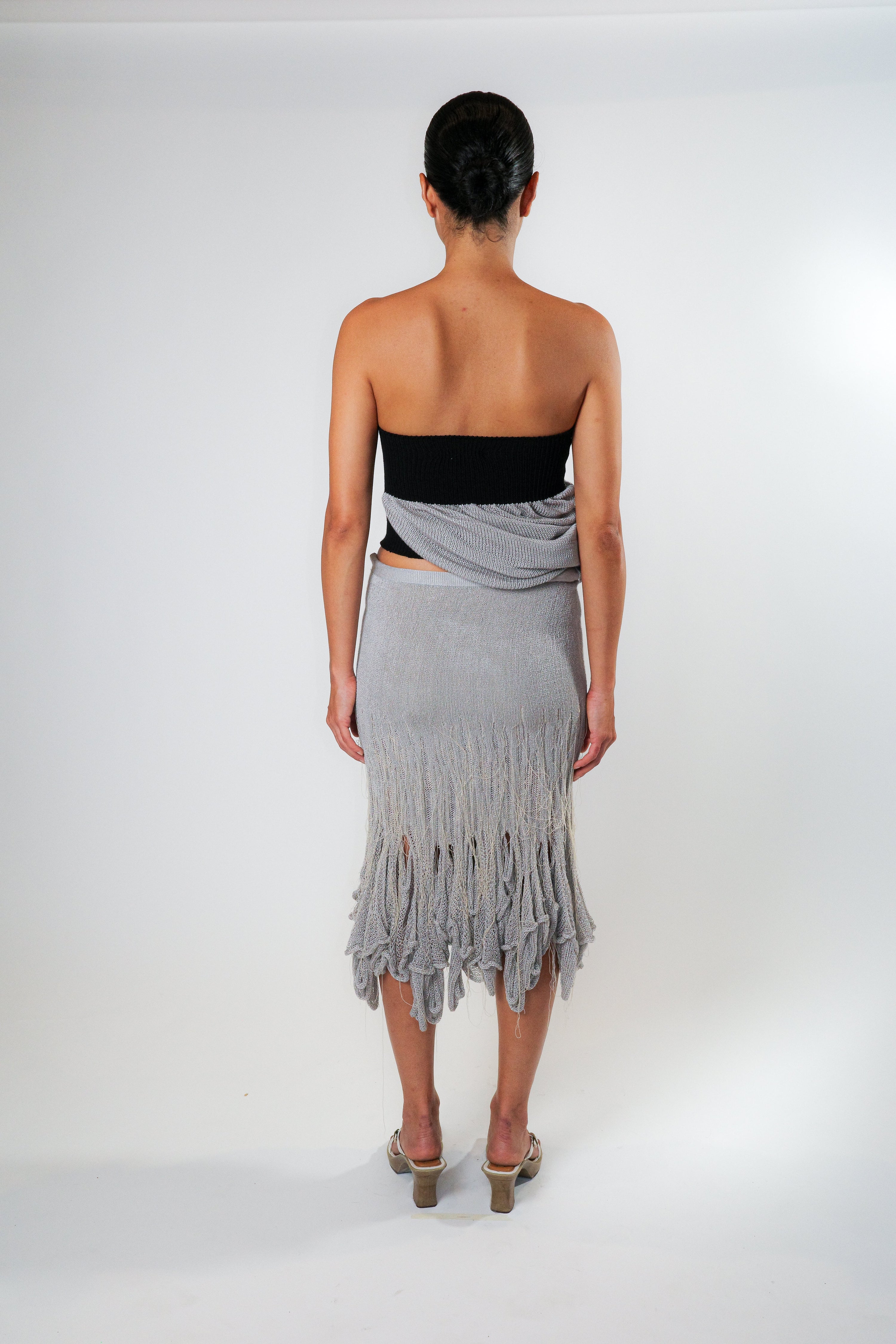 Organic swiggle midi skirt
