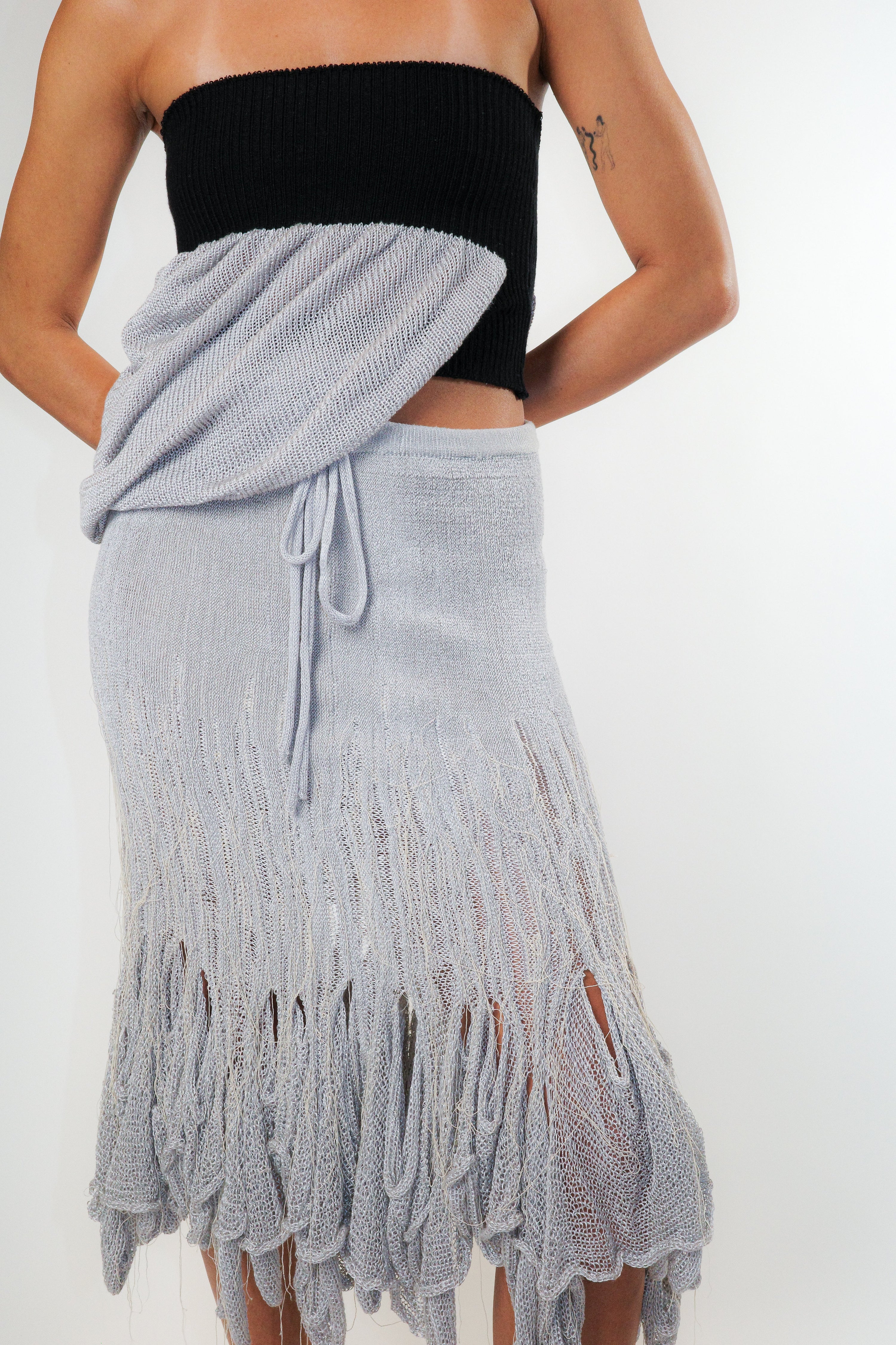 Organic swiggle midi skirt