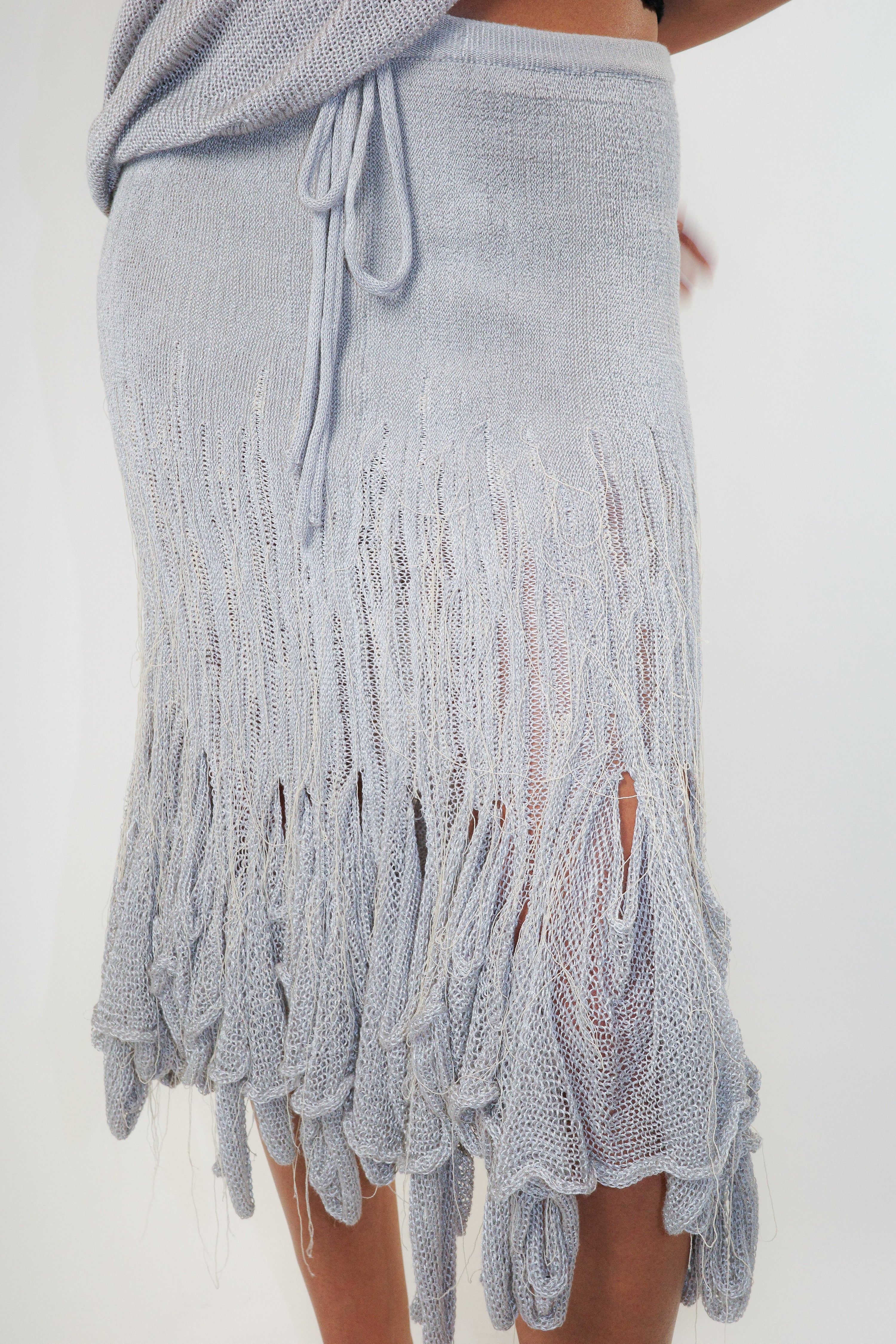 Organic swiggle midi skirt