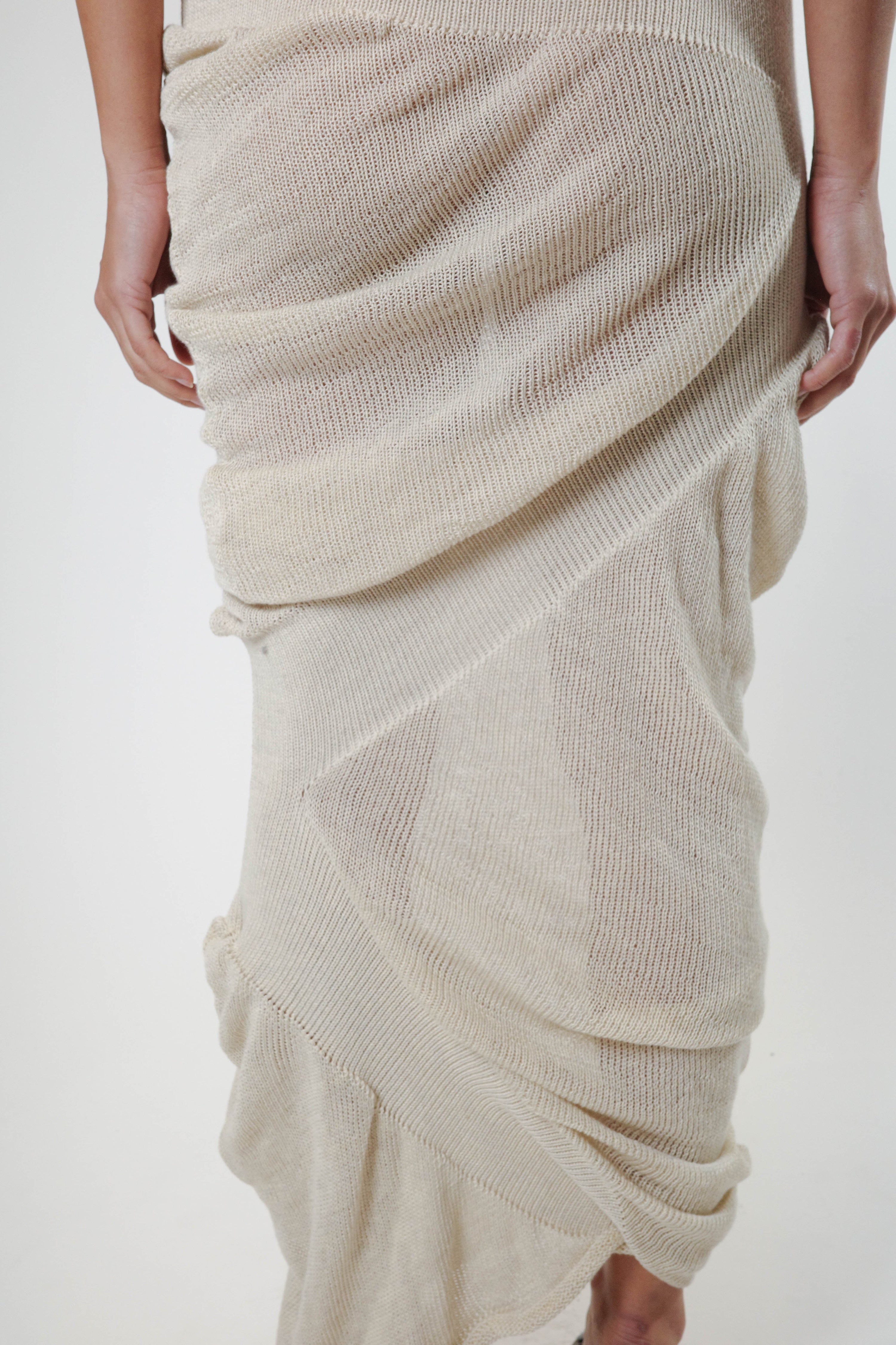 Zig-zag maxi skirt (beige)