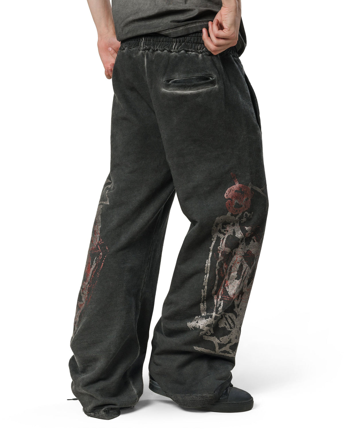 Red bootcut sweatpants