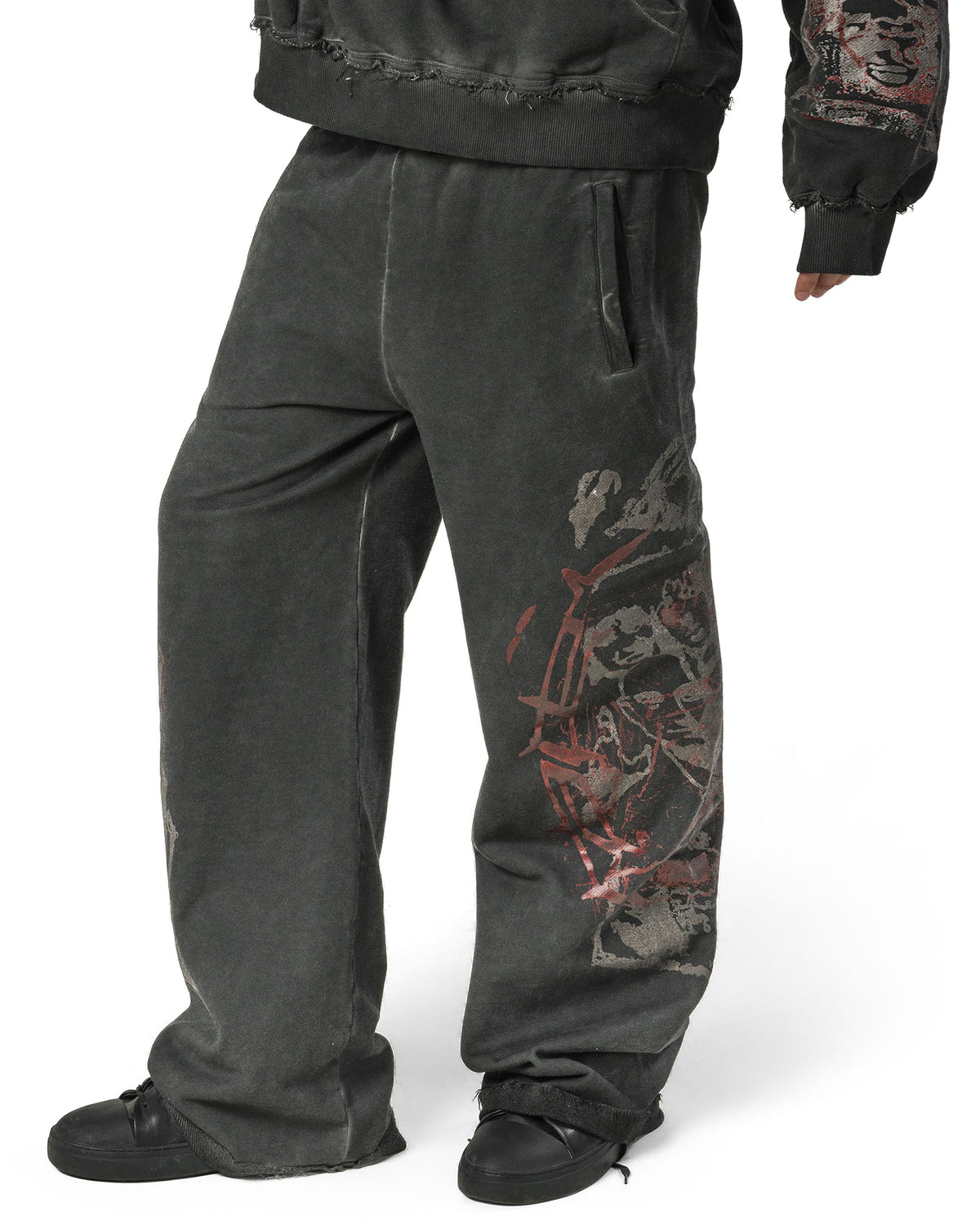 Red bootcut sweatpants