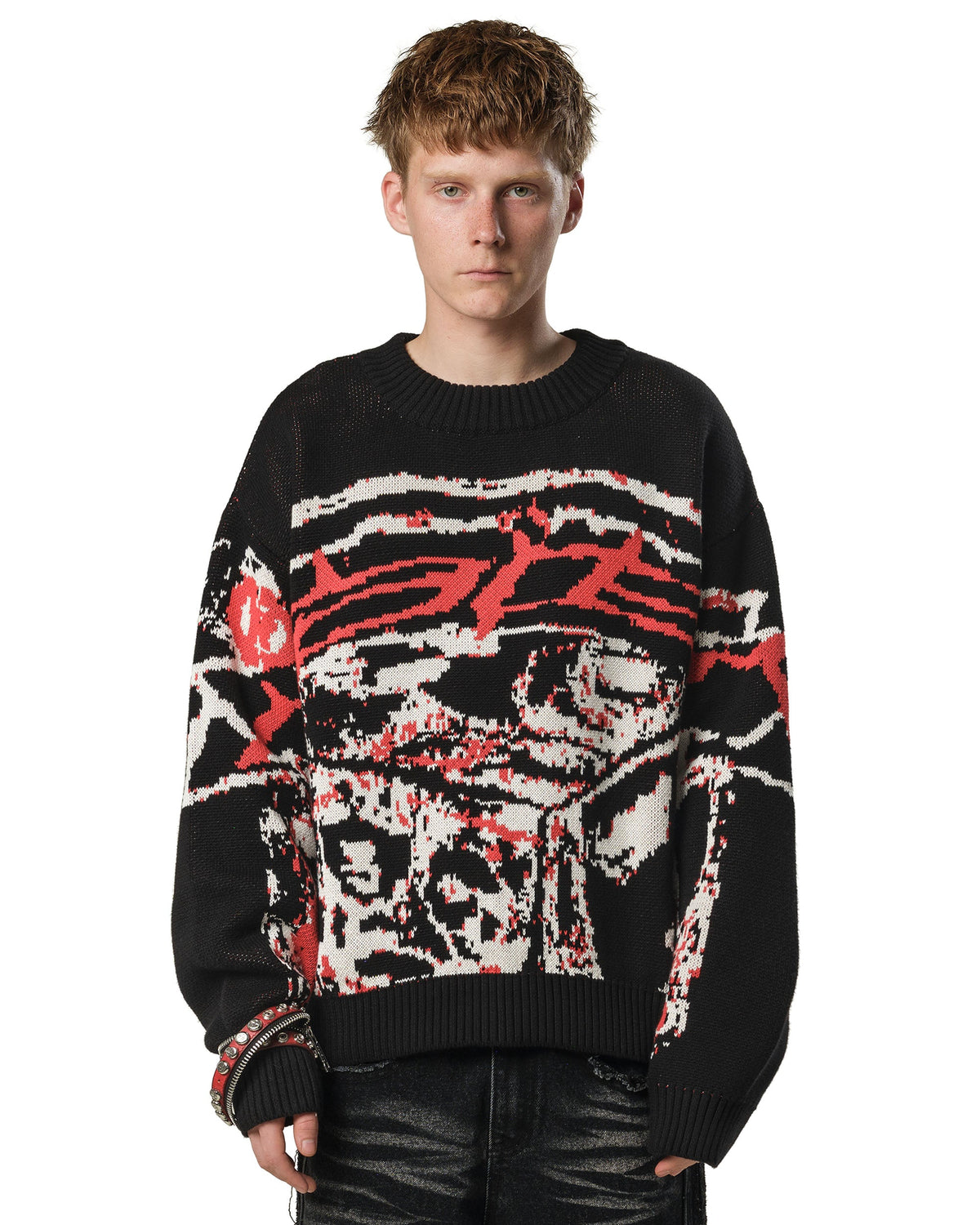 Red knit sweater