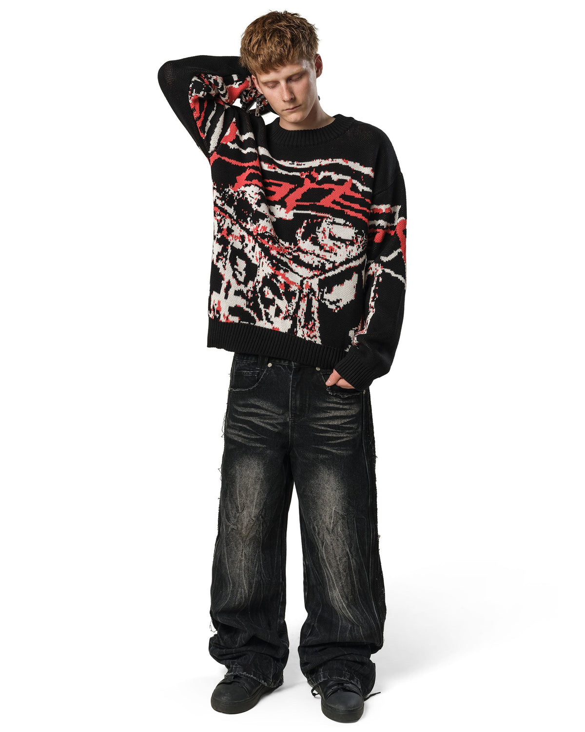 Red knit sweater