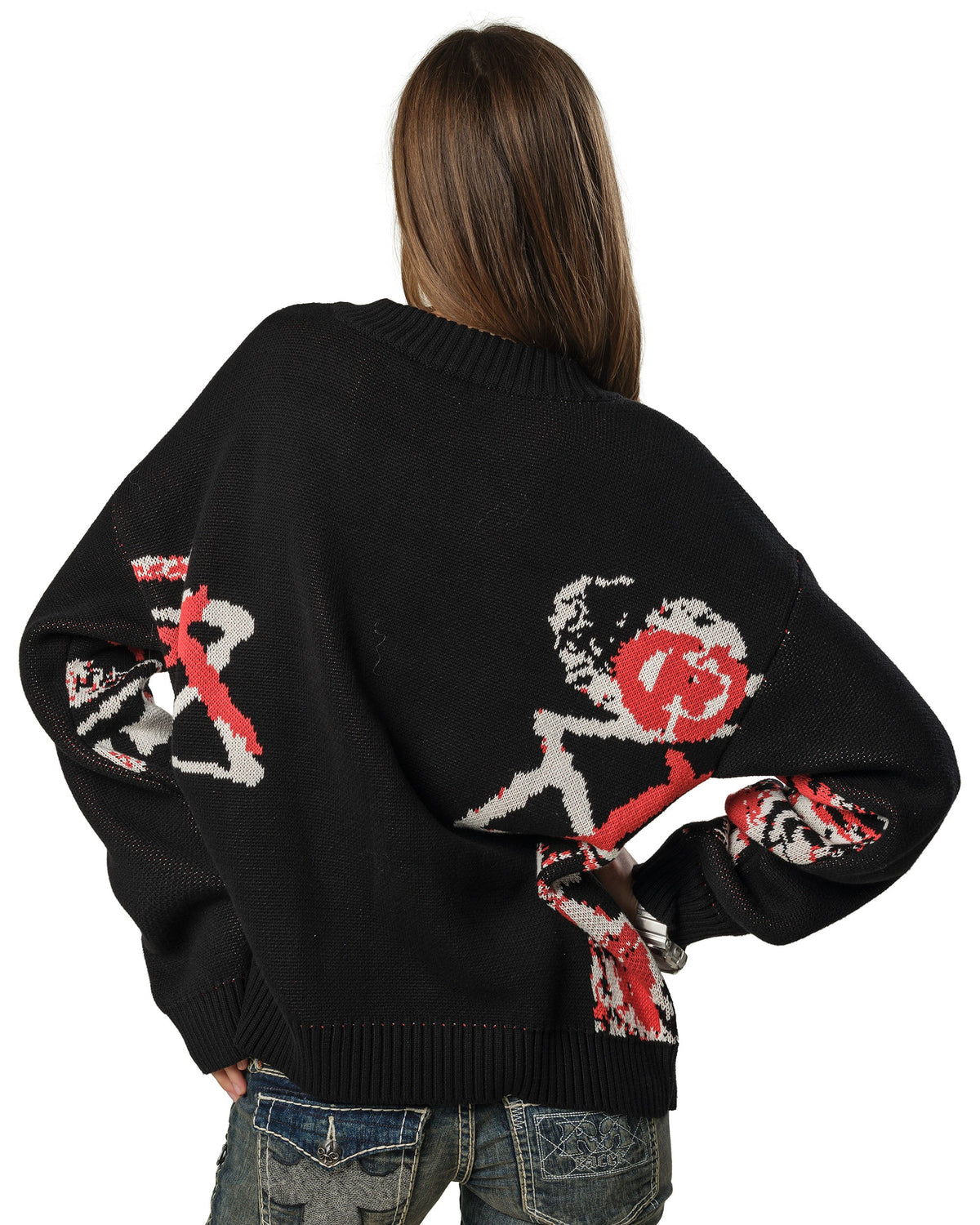 Red knit sweater