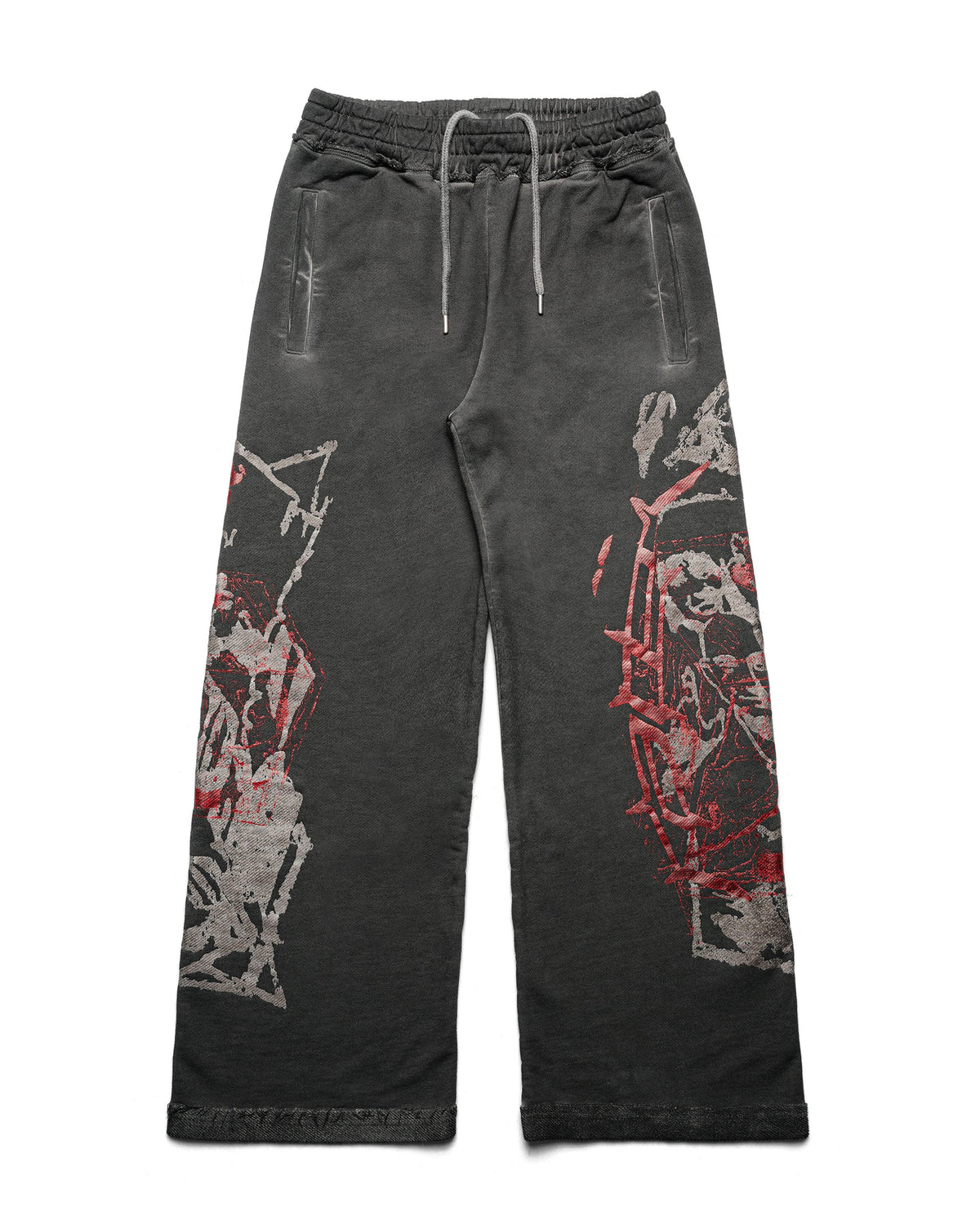 Red bootcut sweatpants