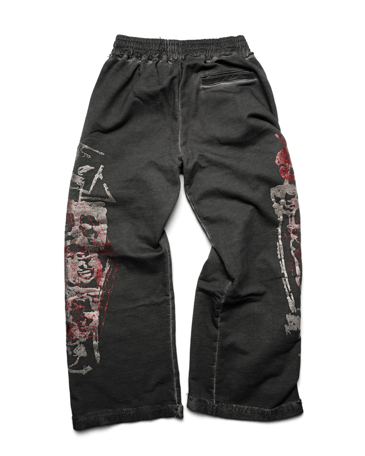 Red bootcut sweatpants