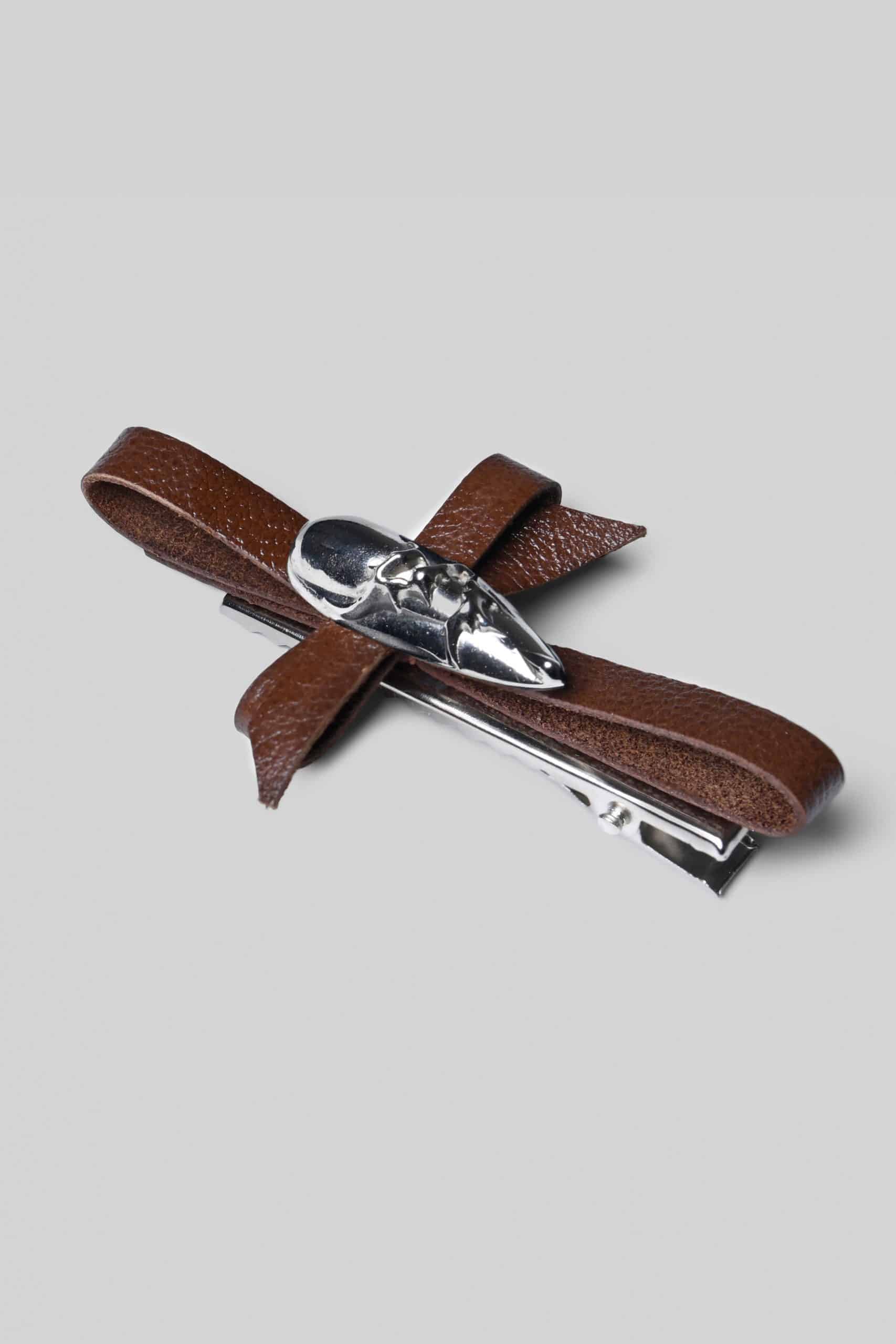 Brown bow hair clip