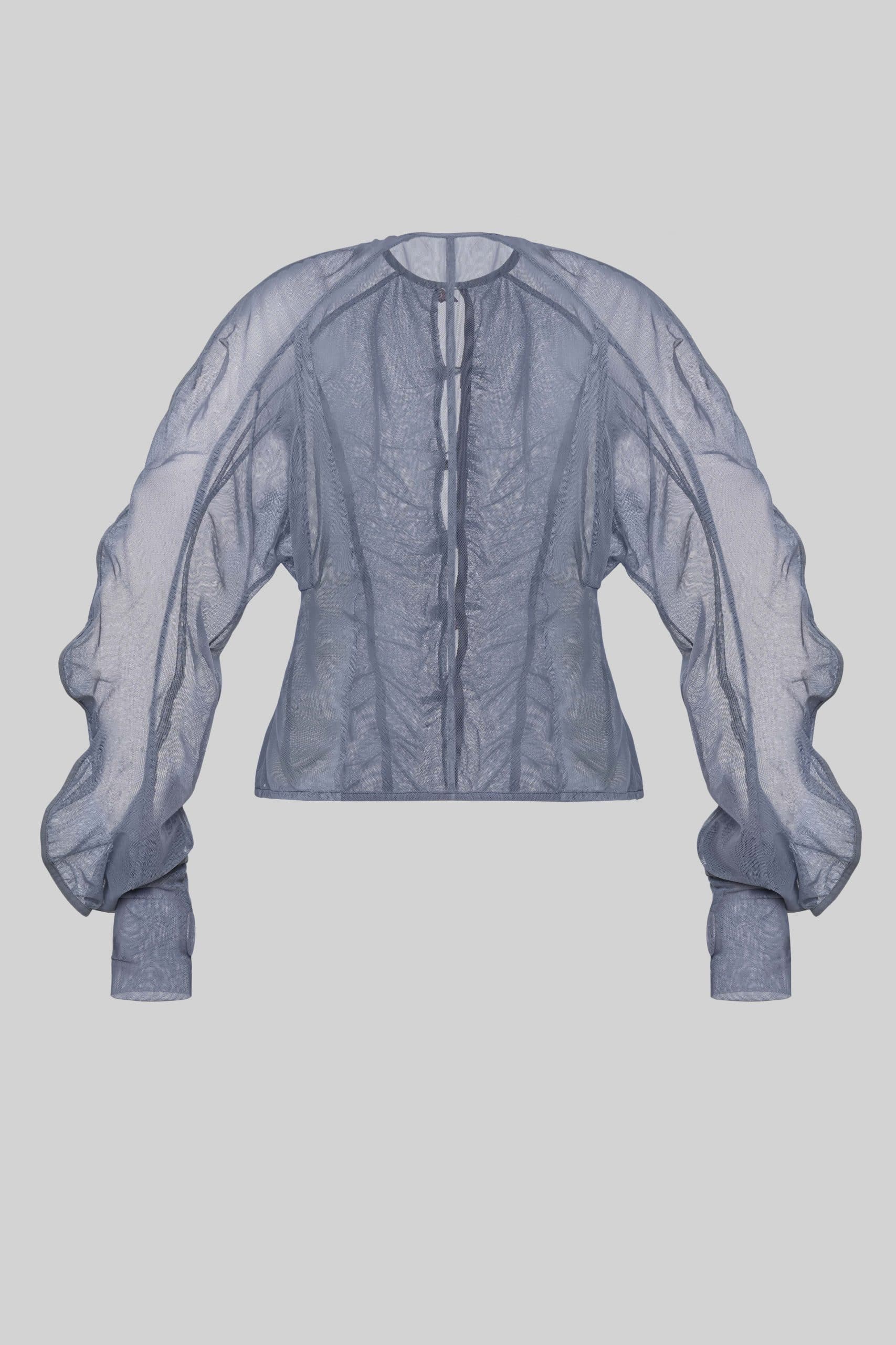 Sheer nail button blouse in  grey